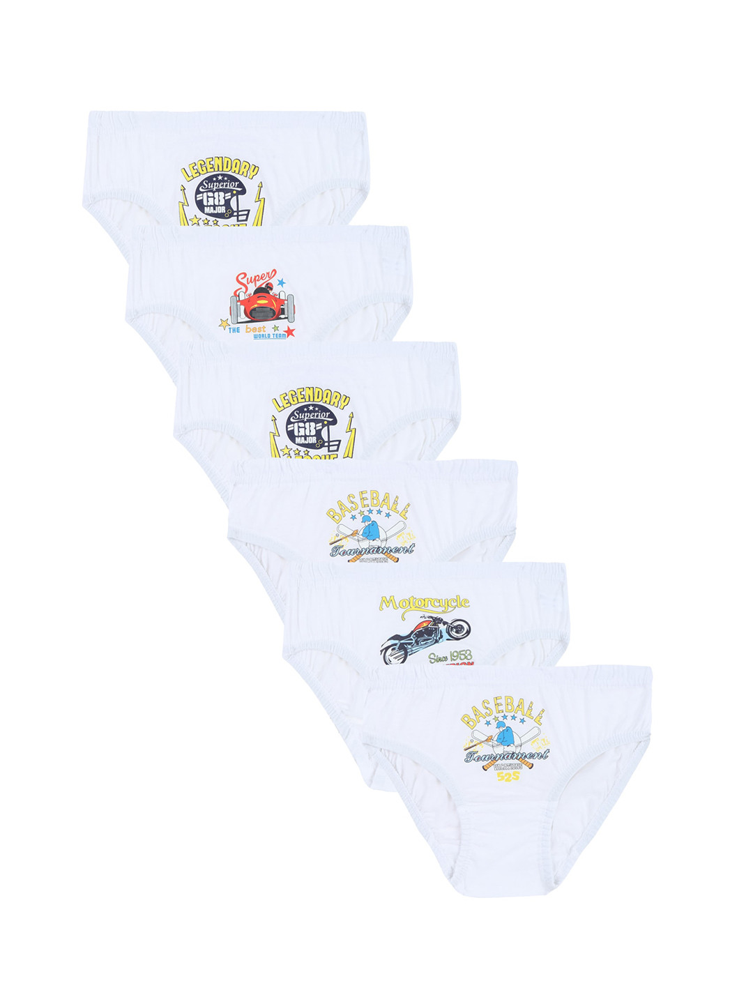 

DYCA Boys Pack Of 6 Assorted Printed Cotton Briefs