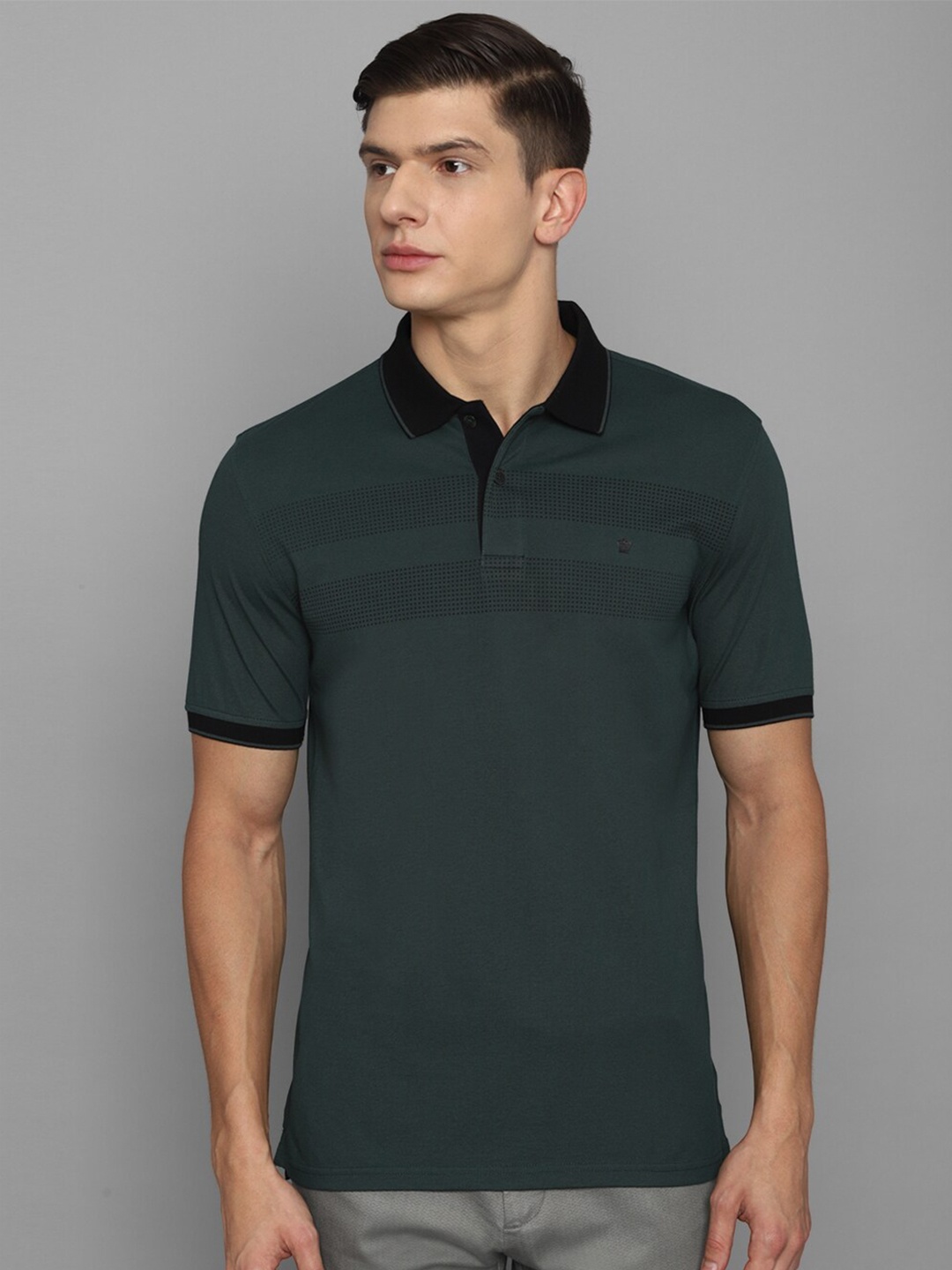 

Louis Philippe Men Green Polo Collar T-shirt