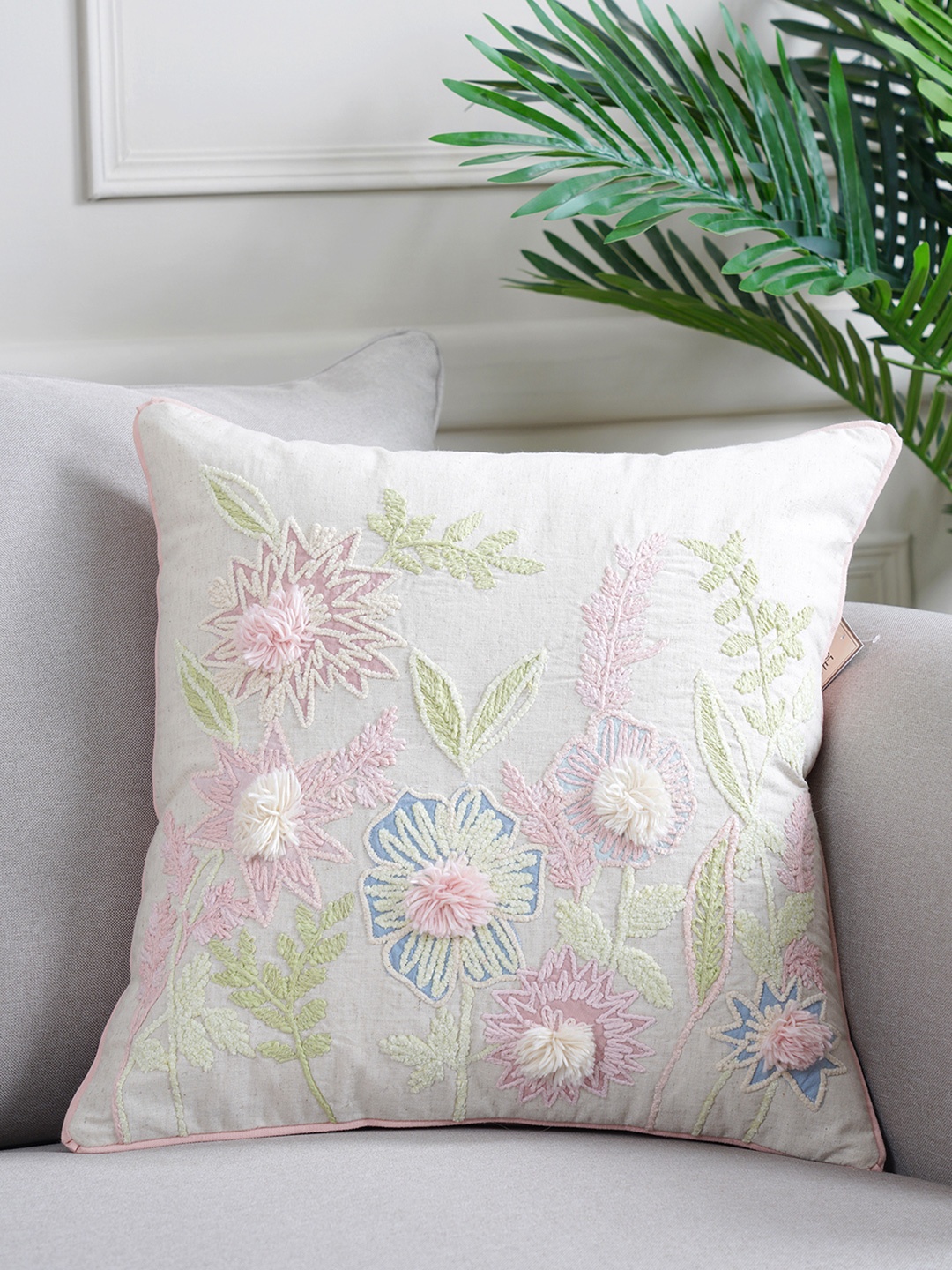 

Pure Home and Living Assorted & Pink Floral Square Cushion Covers