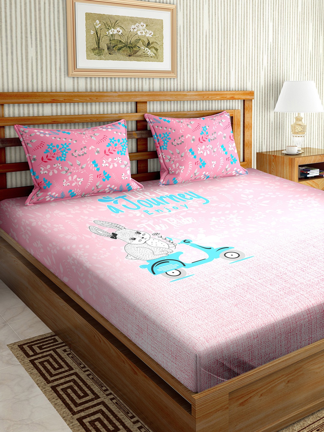 

BELLA CASA Unisex Pink Bedsheets