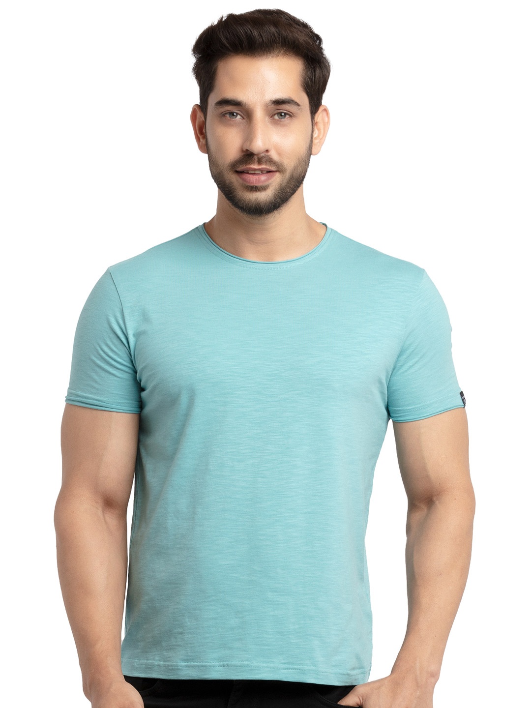 

Status Quo Men Sea Green Raw Edge T-shirt