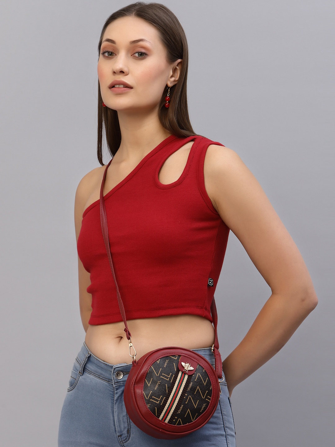 

Rigo One Shoulder Crop Top, Red