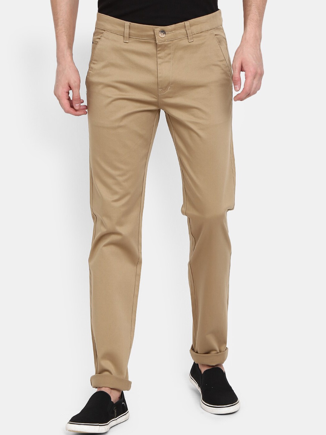 

V-Mart Men Khaki Classic Slim Fit Chinos Trousers