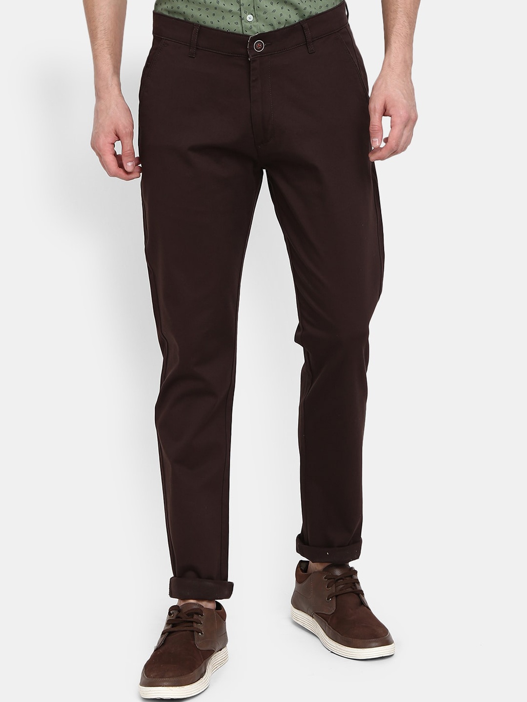 

V-Mart Men Brown Classic Slim Fit Chinos Trousers