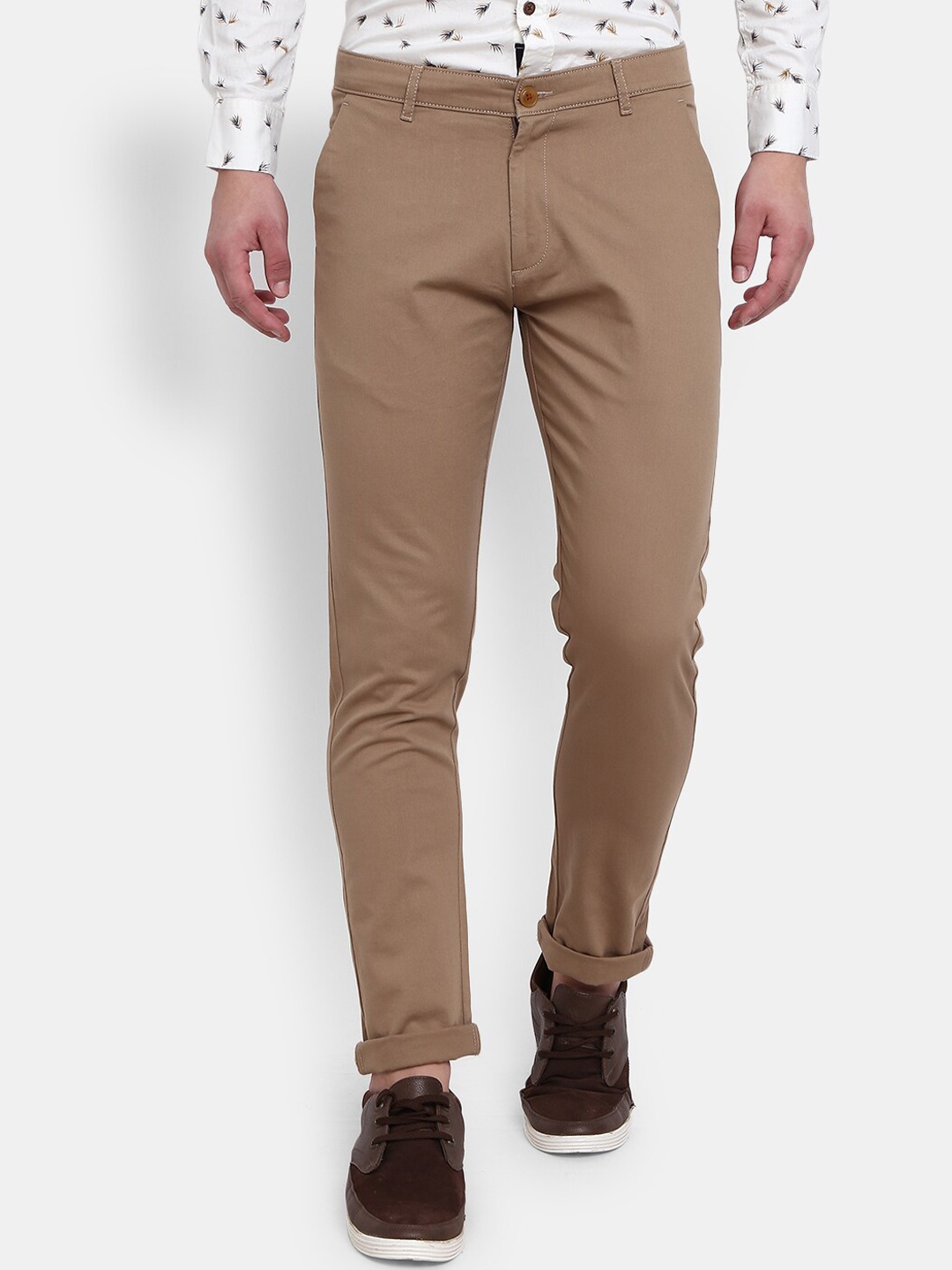 

V-Mart Men Beige Classic Slim Fit Chinos Trousers
