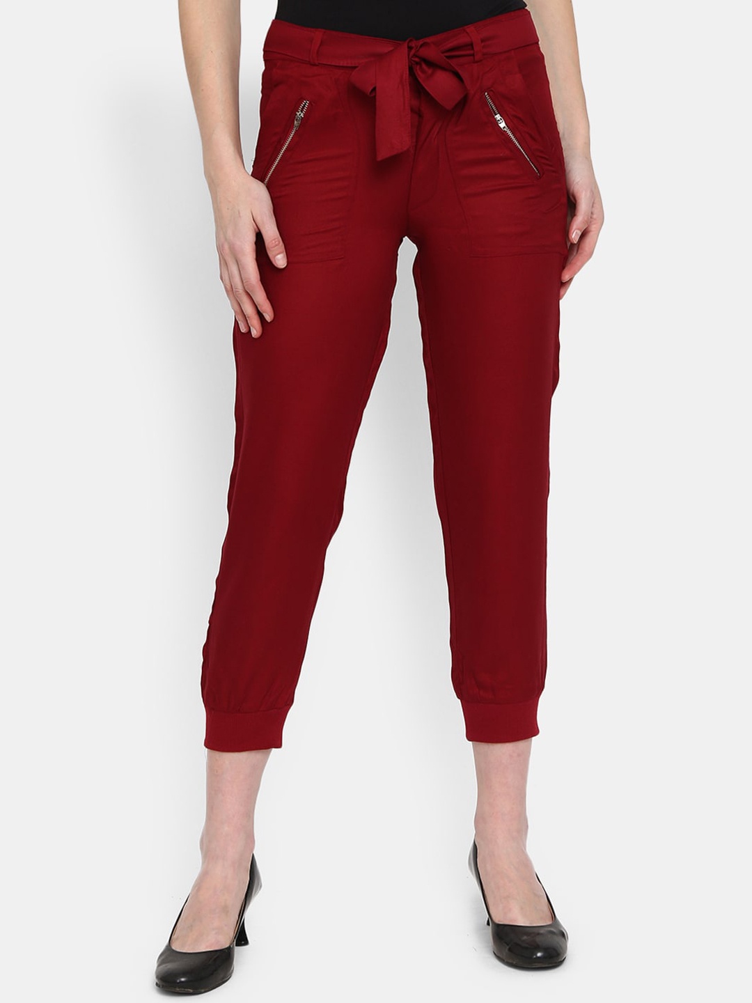 

V-Mart Women Maroon Classic Trousers