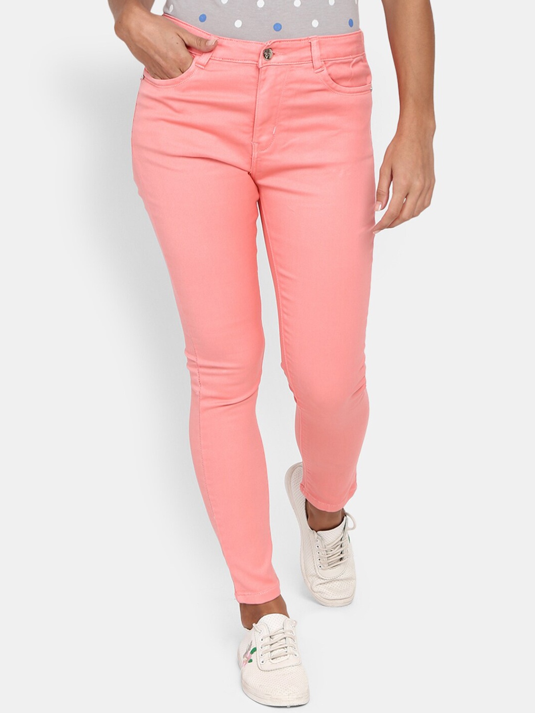 

V-Mart Women Peach-Coloured Classic Trousers