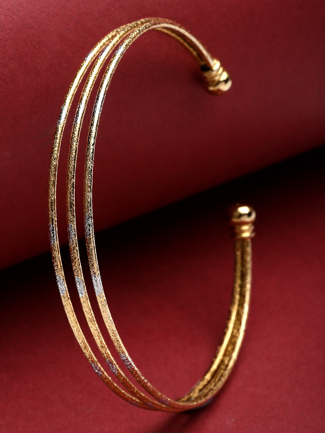 

VOGUE PANASH Women Gold-Toned Brass Handcrafted Gold-Plated Cuff Bracelet