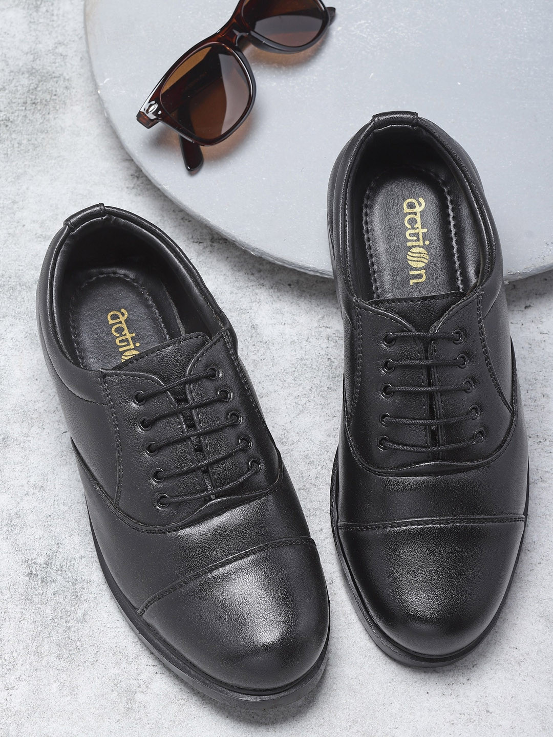 

Action Men Black Solid Formal Derbys
