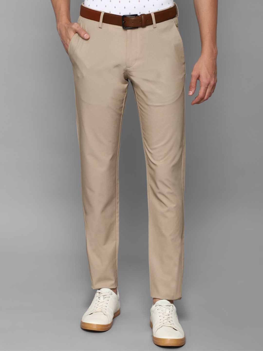 

Allen Solly Men Beige Slim Fit Trousers