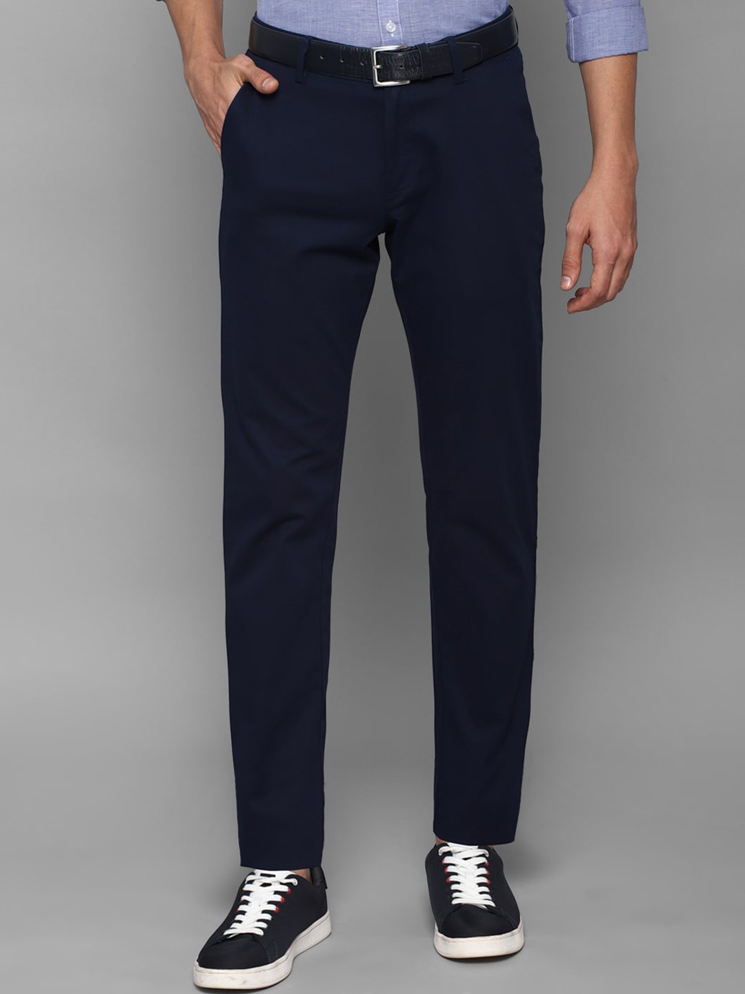

Allen Solly Men Navy Blue Slim Fit Trousers