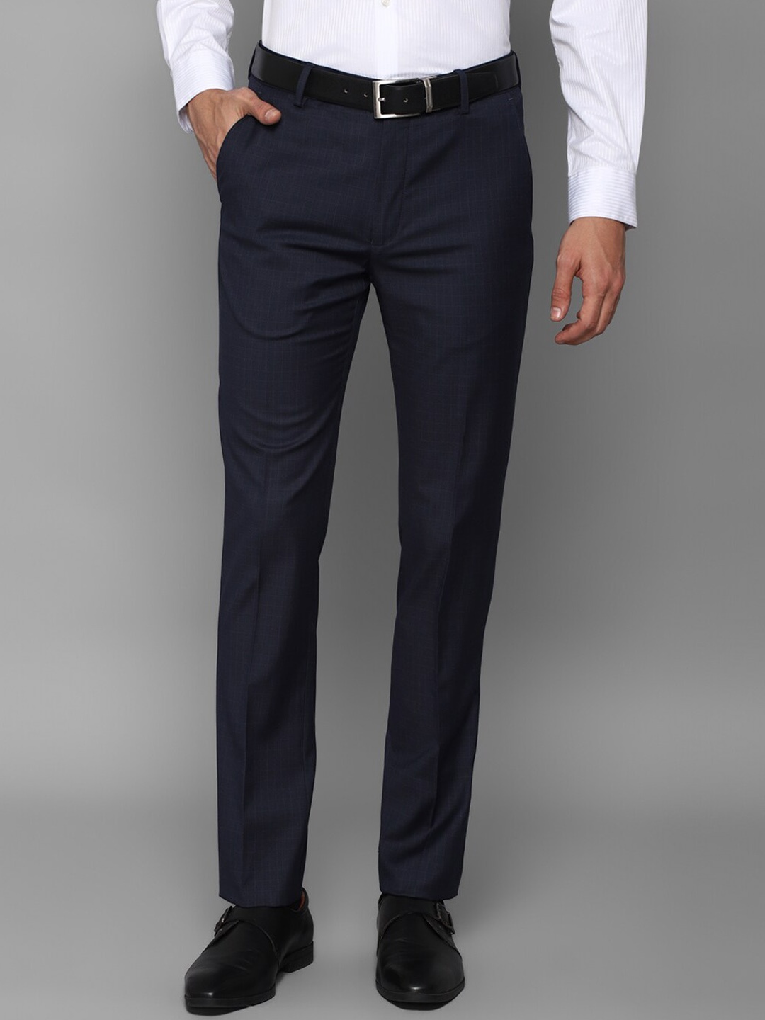 

Louis Philippe Men Navy Blue Slim Fit Trousers