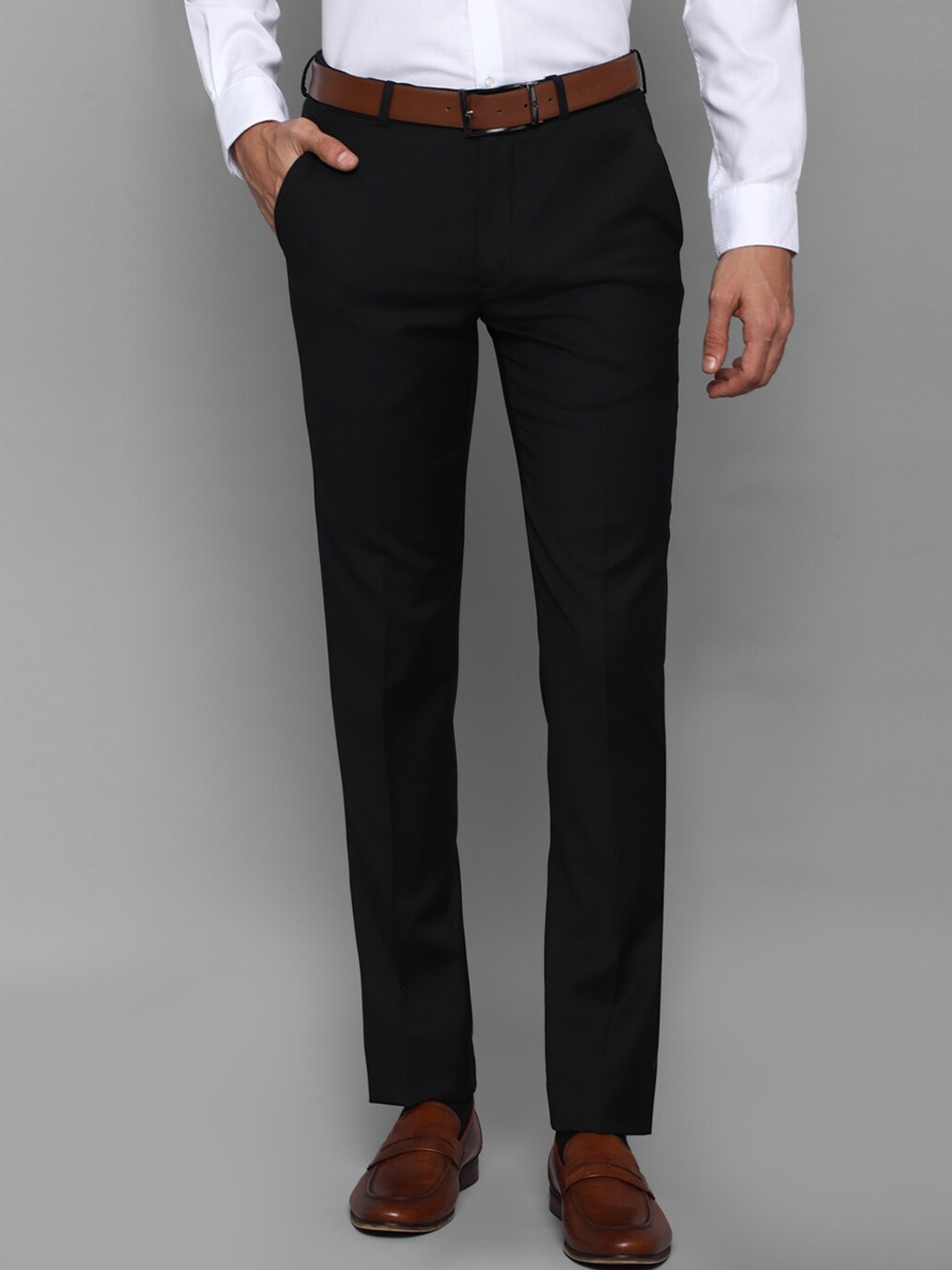 

Louis Philippe Men Black Slim Fit Trousers