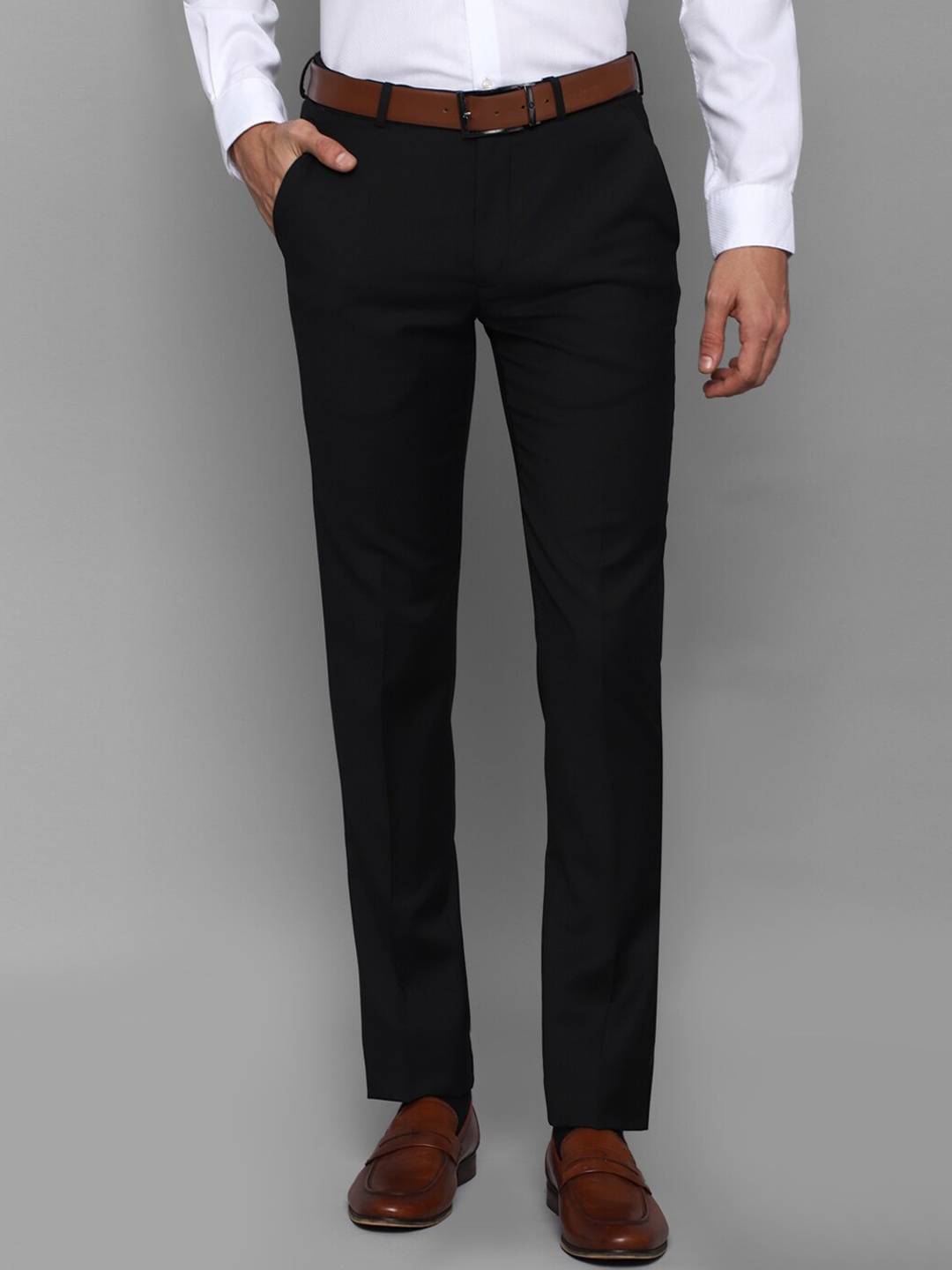 

Louis Philippe Men Black Slim Fit Formal Trousers