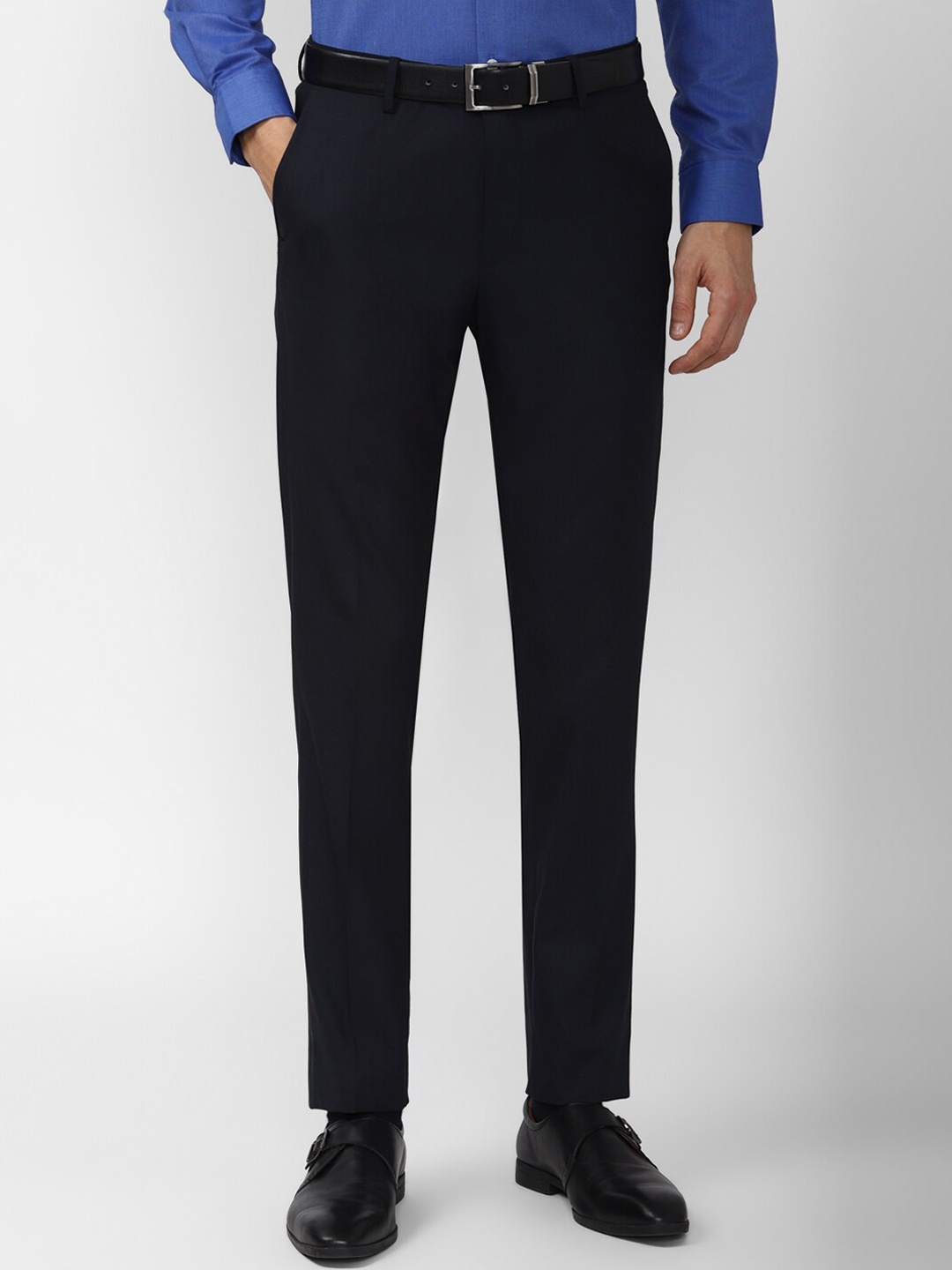 

Peter England Men Navy Blue Slim Fit Formal Trousers