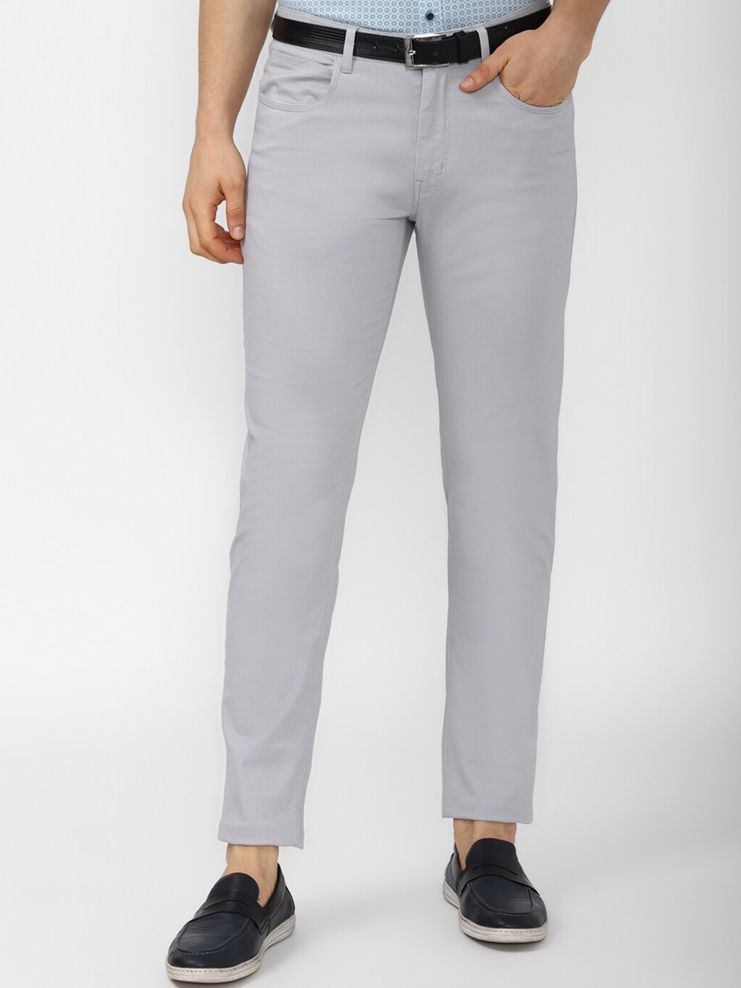 

Peter England Casuals Men Grey Slim Fit Trousers