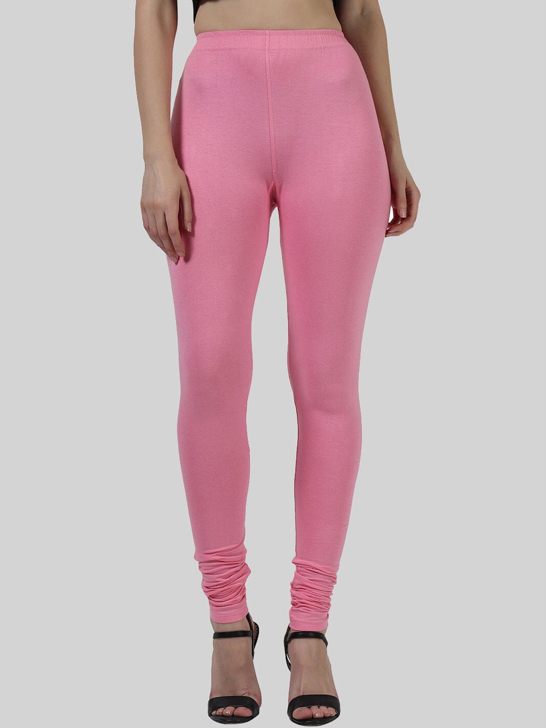 

SAUNDARYA Women Pink Solid Churidar-Length Leggings