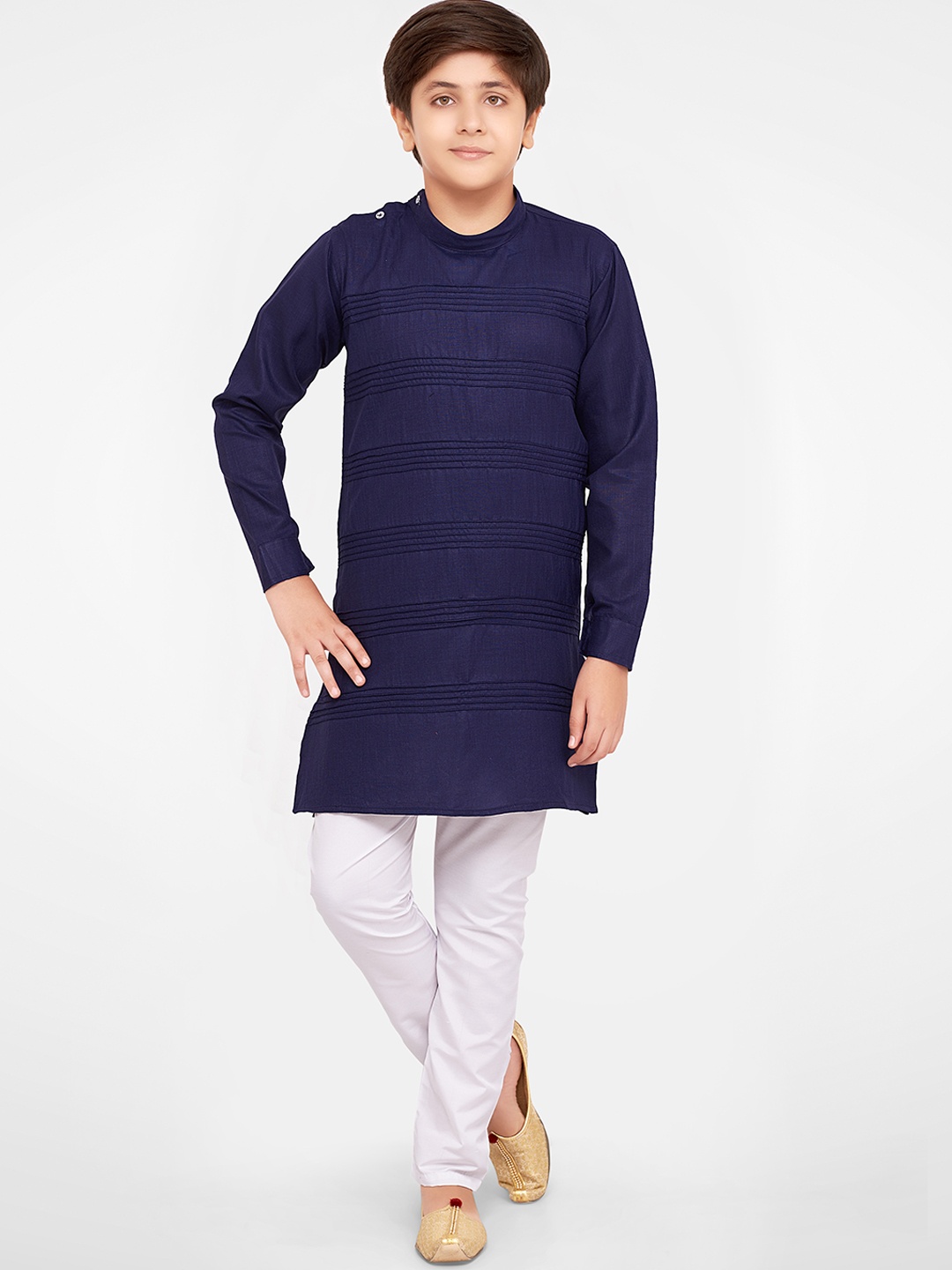

Jeetethnics Boys Navy Blue Kurta with Pyjamas