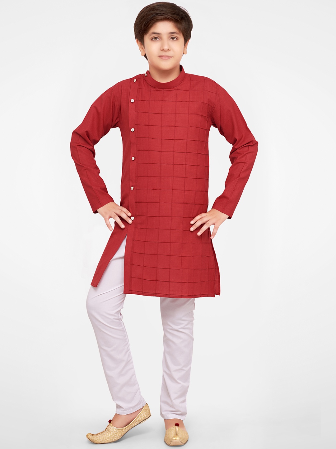 

Jeetethnics Boys Red Kurta with Pyjamas