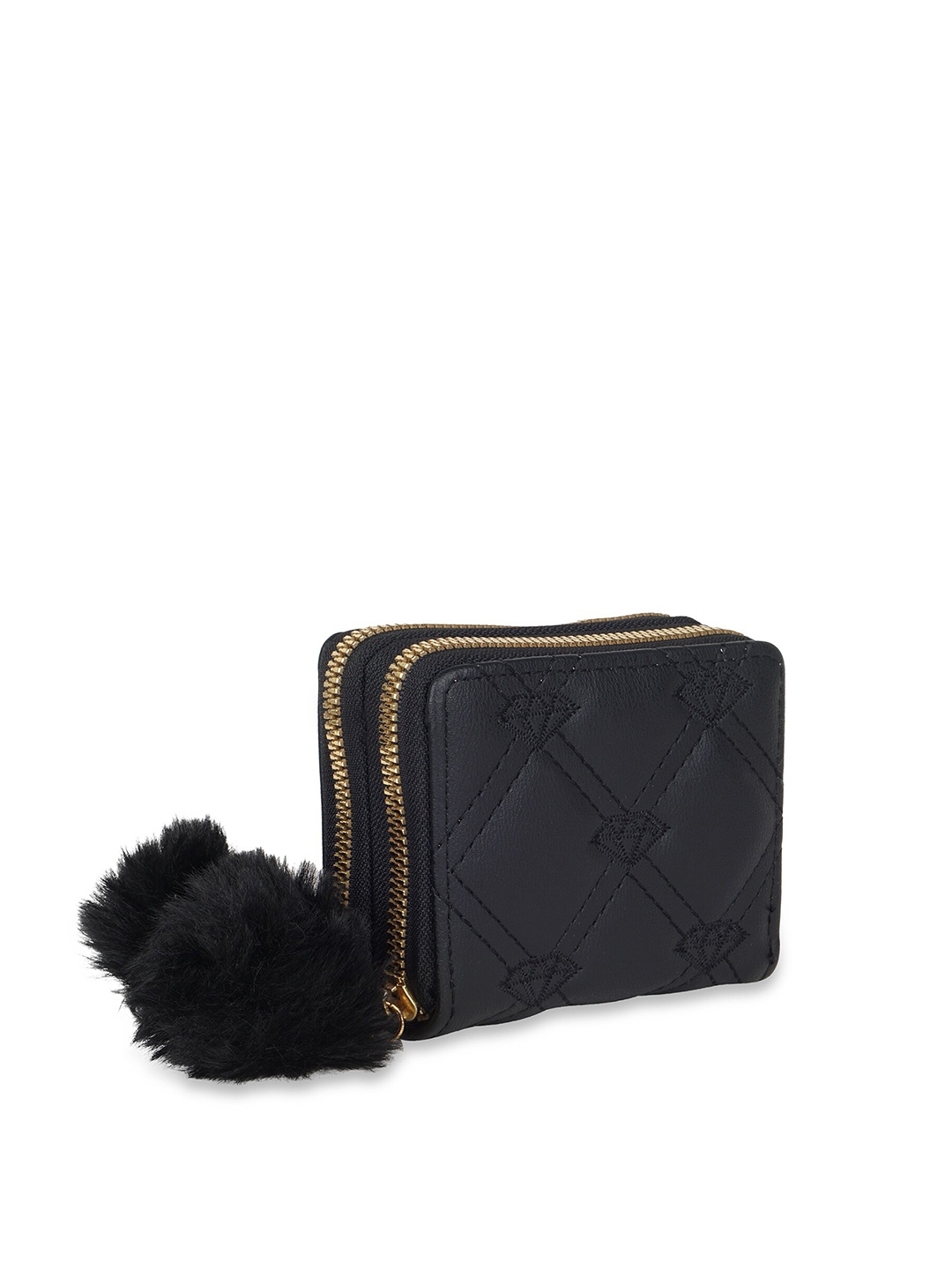 

Kanvas Katha Women Black Textured Embroidered PU Envelope