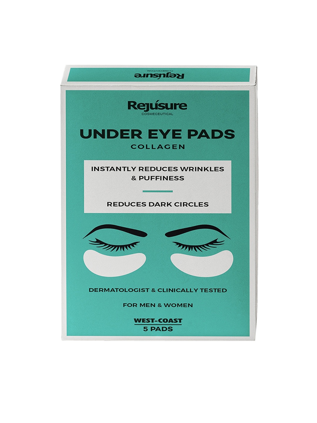 

REJUSURE Under Eye Pads with Collagen To Reduce Dark Circles - 5 Pads, Blue