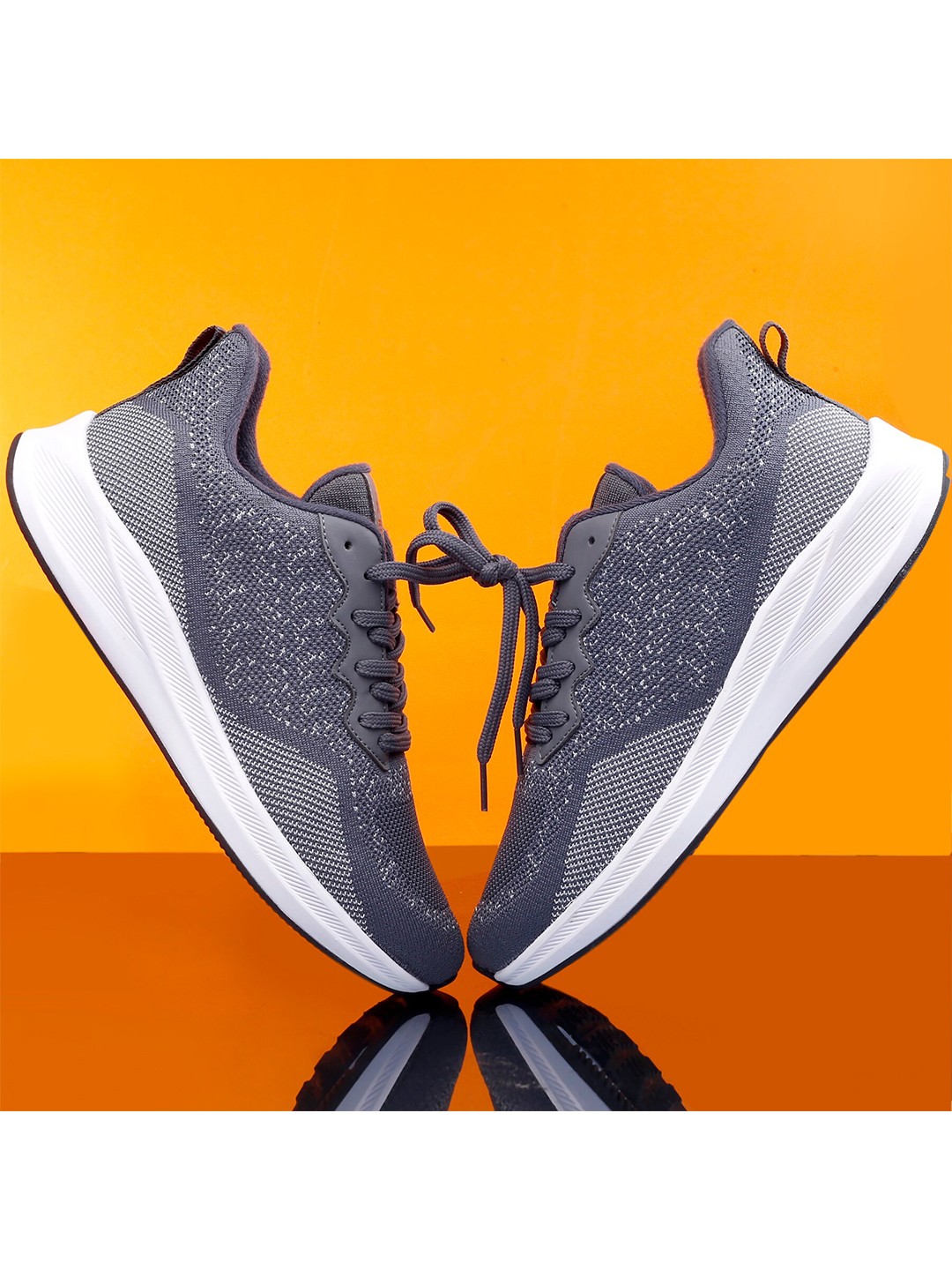 

Roadster Men Grey Mesh Running Non-Marking Shoes
