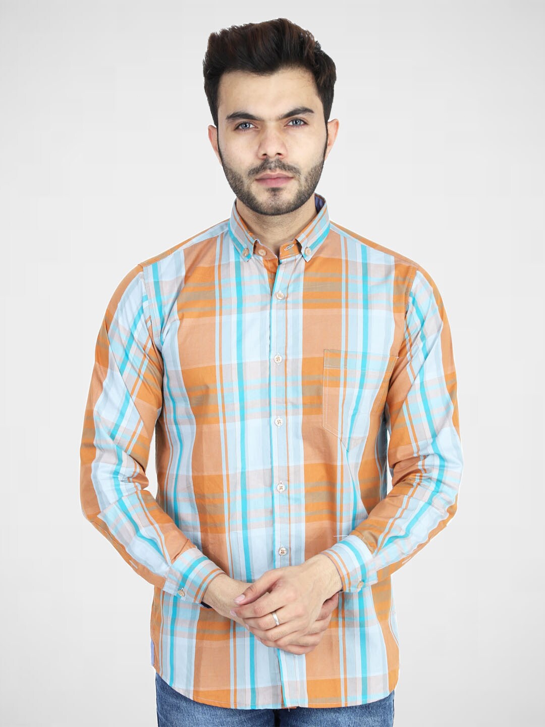 

TAHVO Comfort Slim Fit Tartan Checks Checked Casual Shirt, Multi