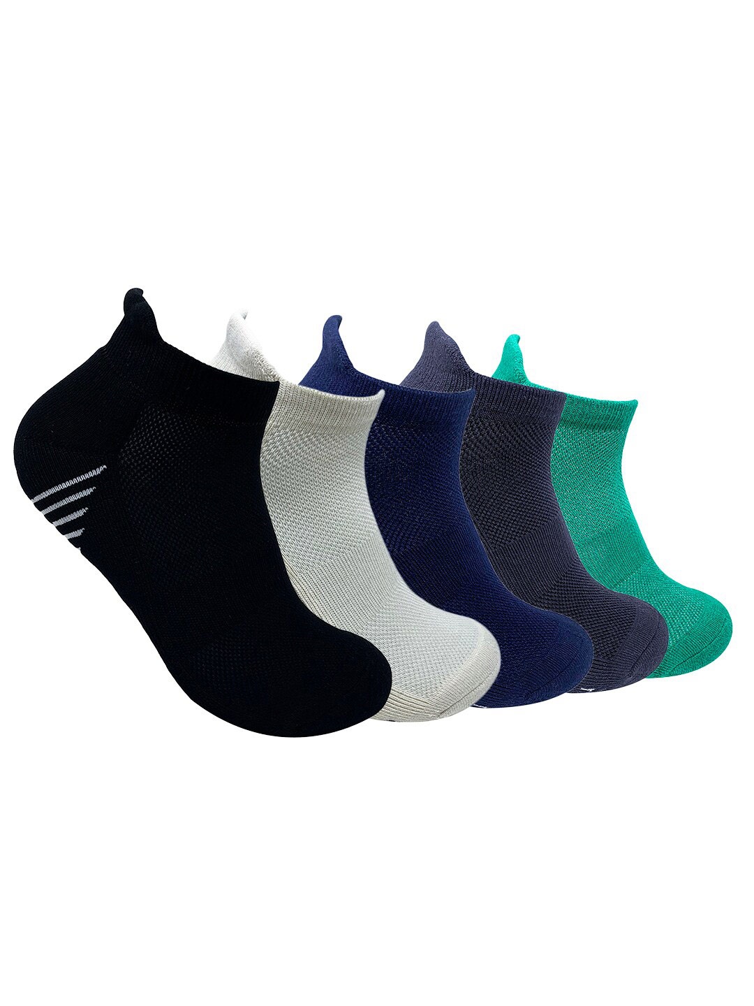 

Mint & Oak Men Pack Of 5 Solid Ankle-Length Socks, Black