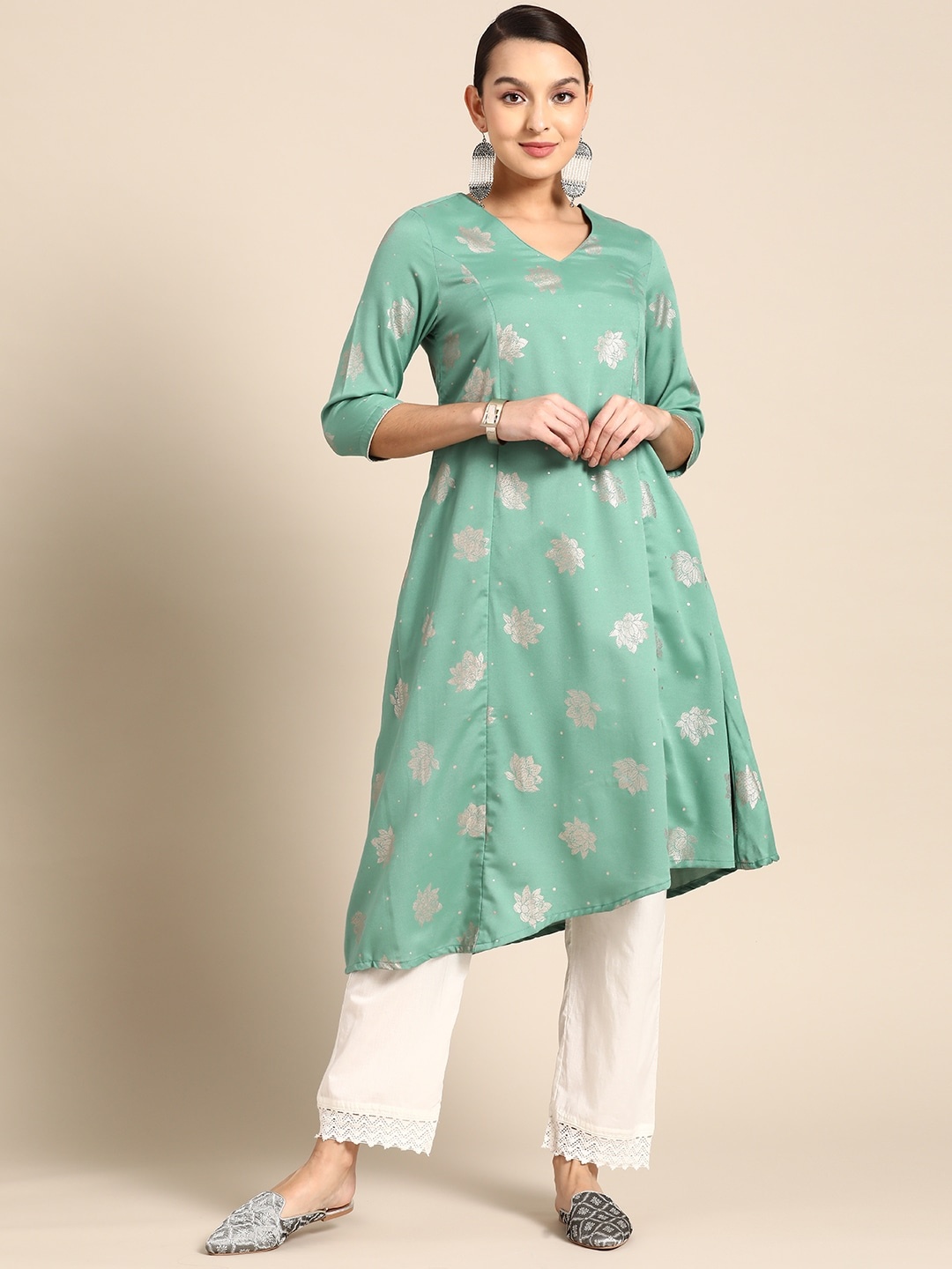

Anouk Women Panelled Ethnic Design Kurta, Blue