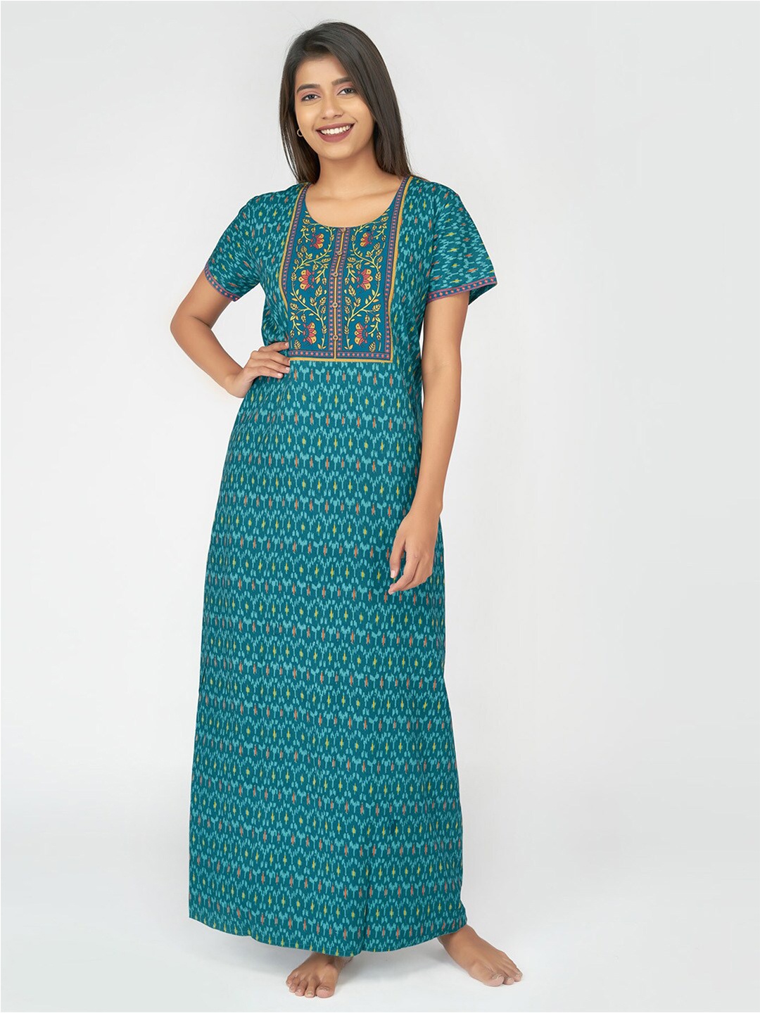 

Maybell Green Printed Maxi Nightdress