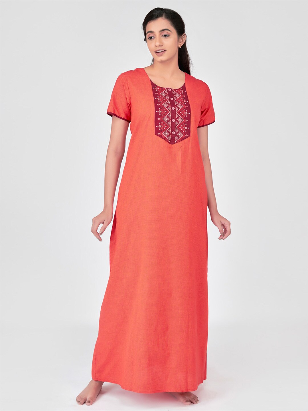 

Maybell Orange Maxi Nightdress