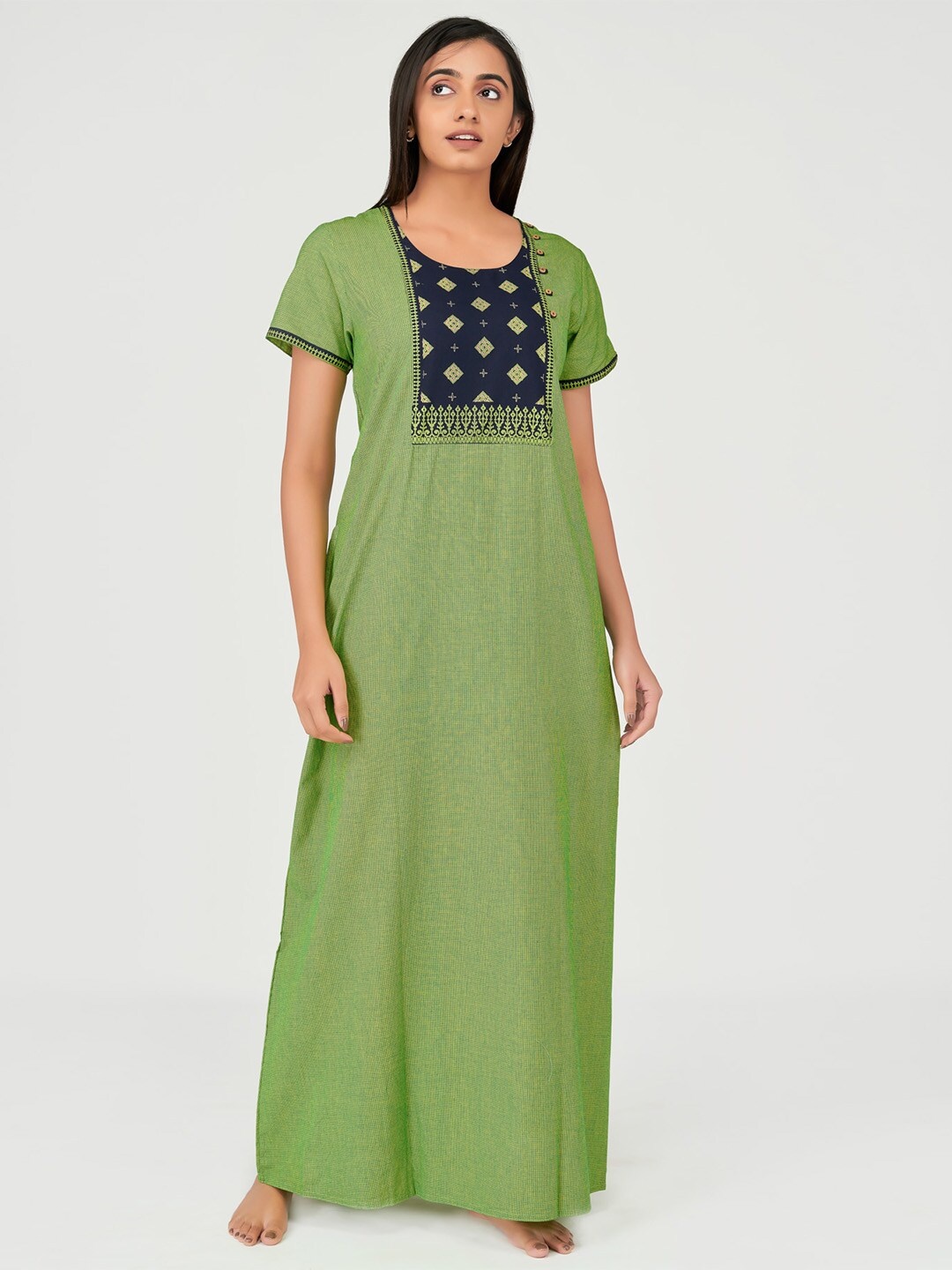 

Maybell Green Printed Maxi Nightdress