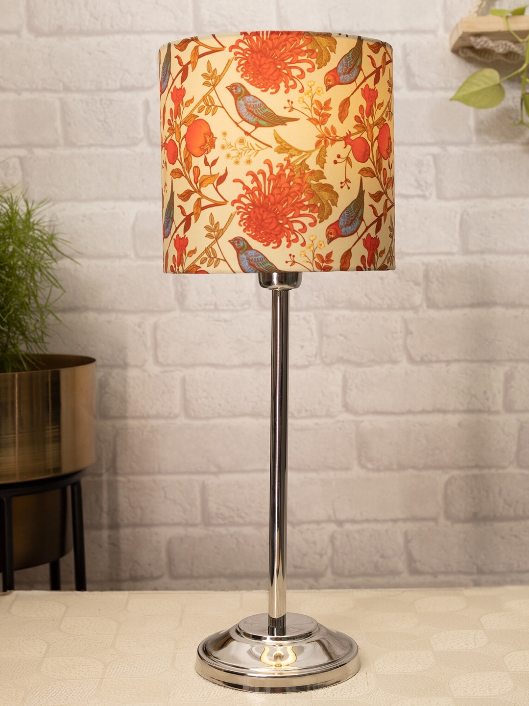 

Homesake Orange Floral Printed Fabric Contemporary Table Lamp