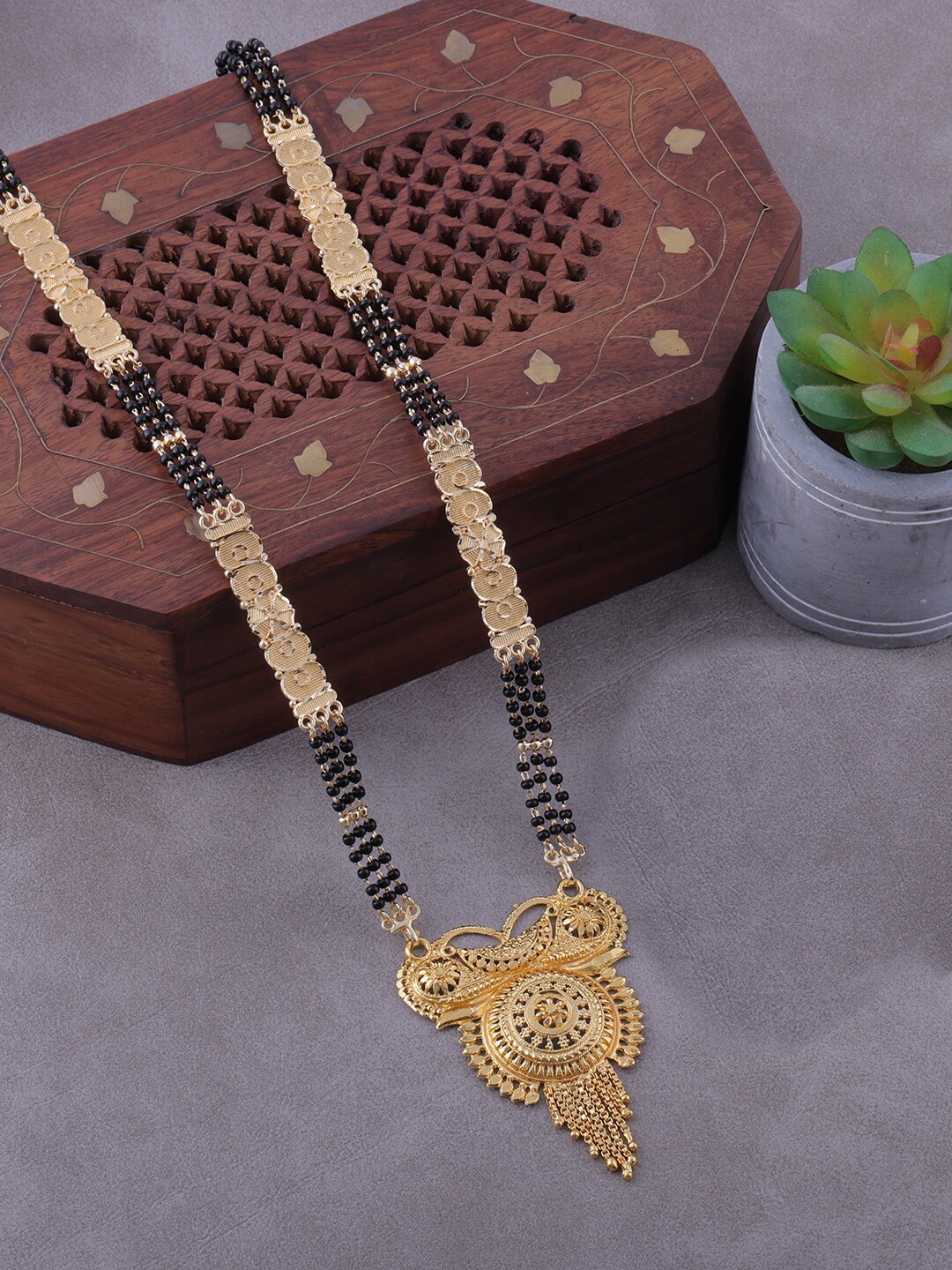 

Brandsoon One Gram Gold-Plated Beaded Mangalsutra