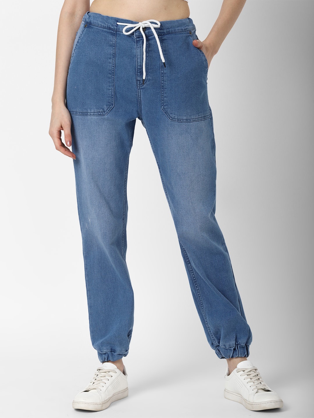 

FOREVER 21 Women Blue Mid Rise Light Fade Jeans