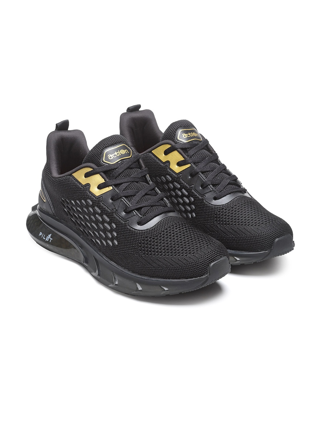 

Action Men Black Mesh Running Shoes