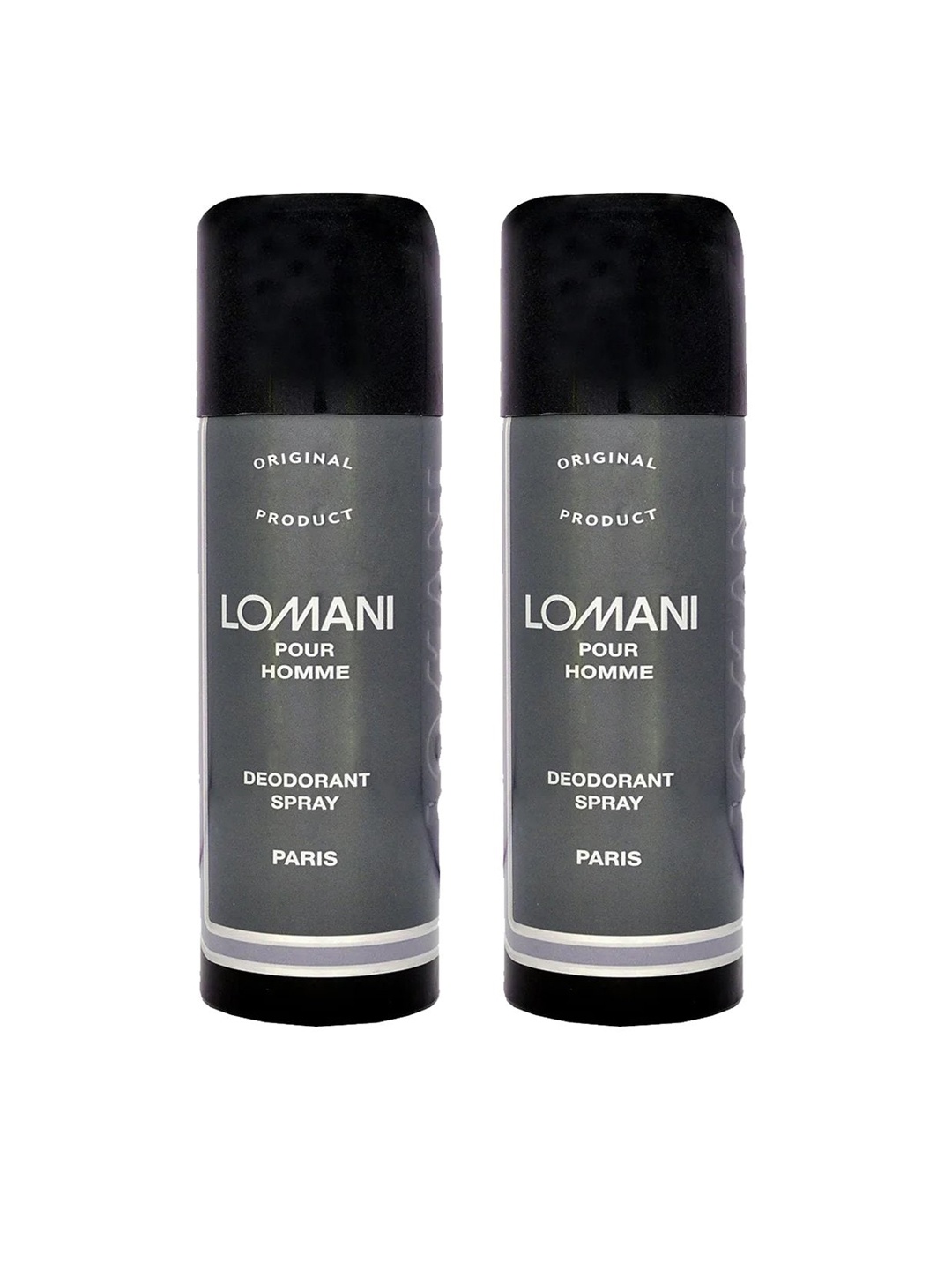 

Lomani Men Set of 2 Pour Homme Deodorant Body Spray-200 ml Each, Charcoal