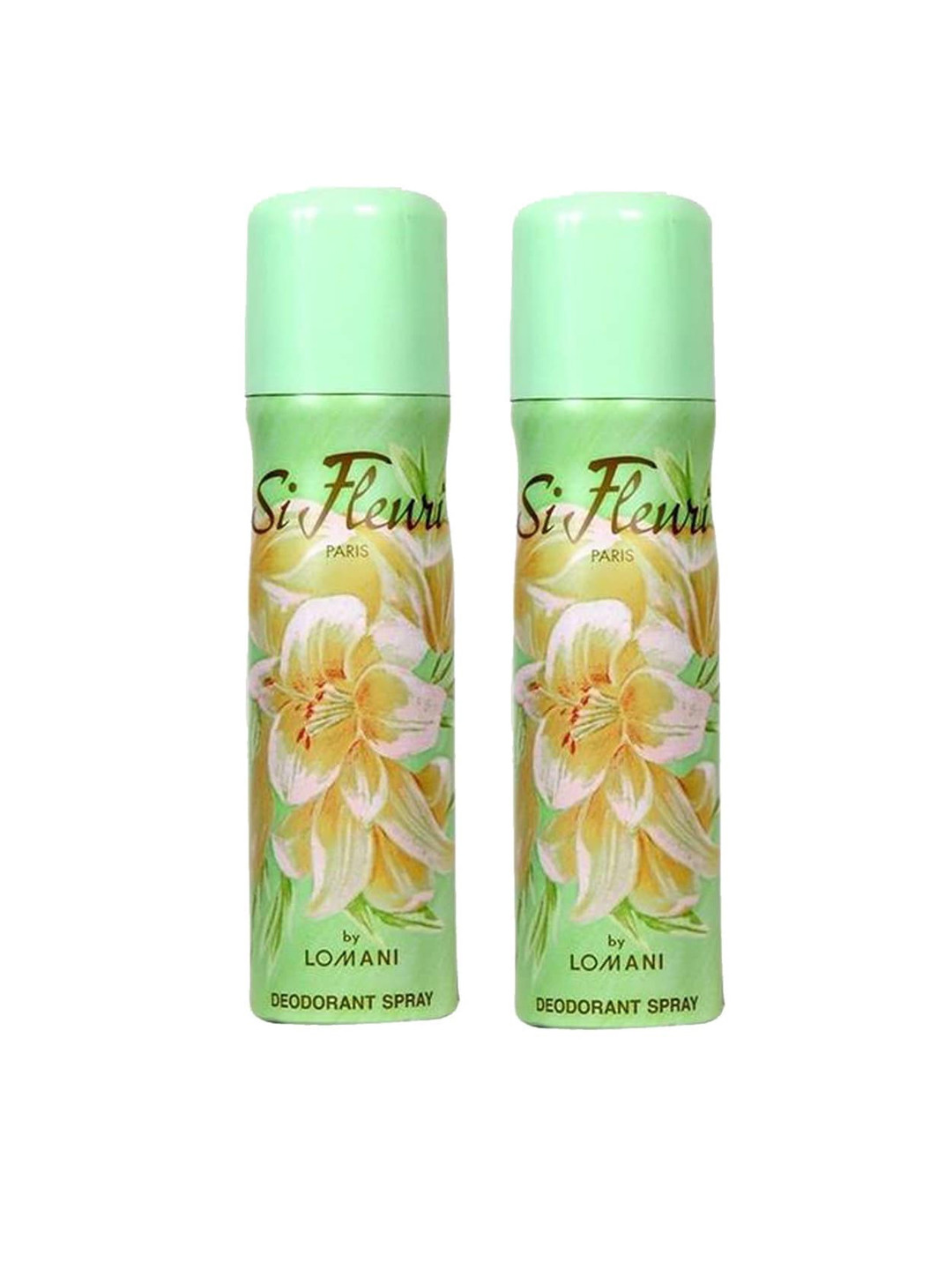 

Lomani Set Of 2 Green Si Fleuri Deodorant Body Spray - 200 ml Each