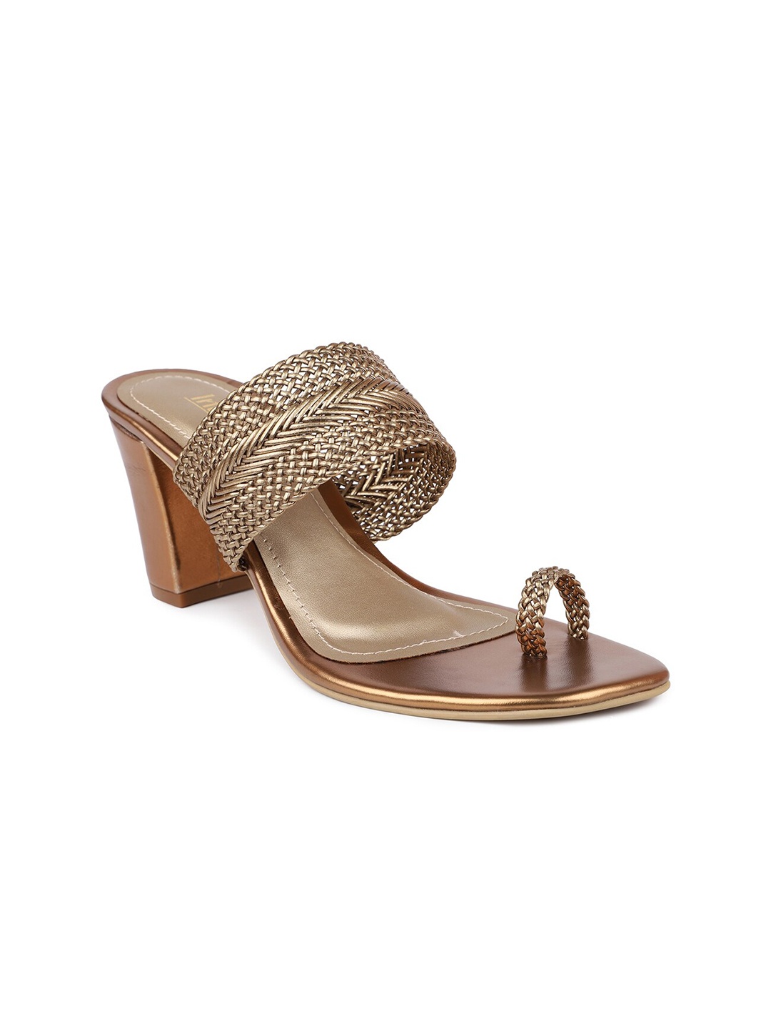 

Inc 5 Women Gold-Toned Ethnic Block Heels
