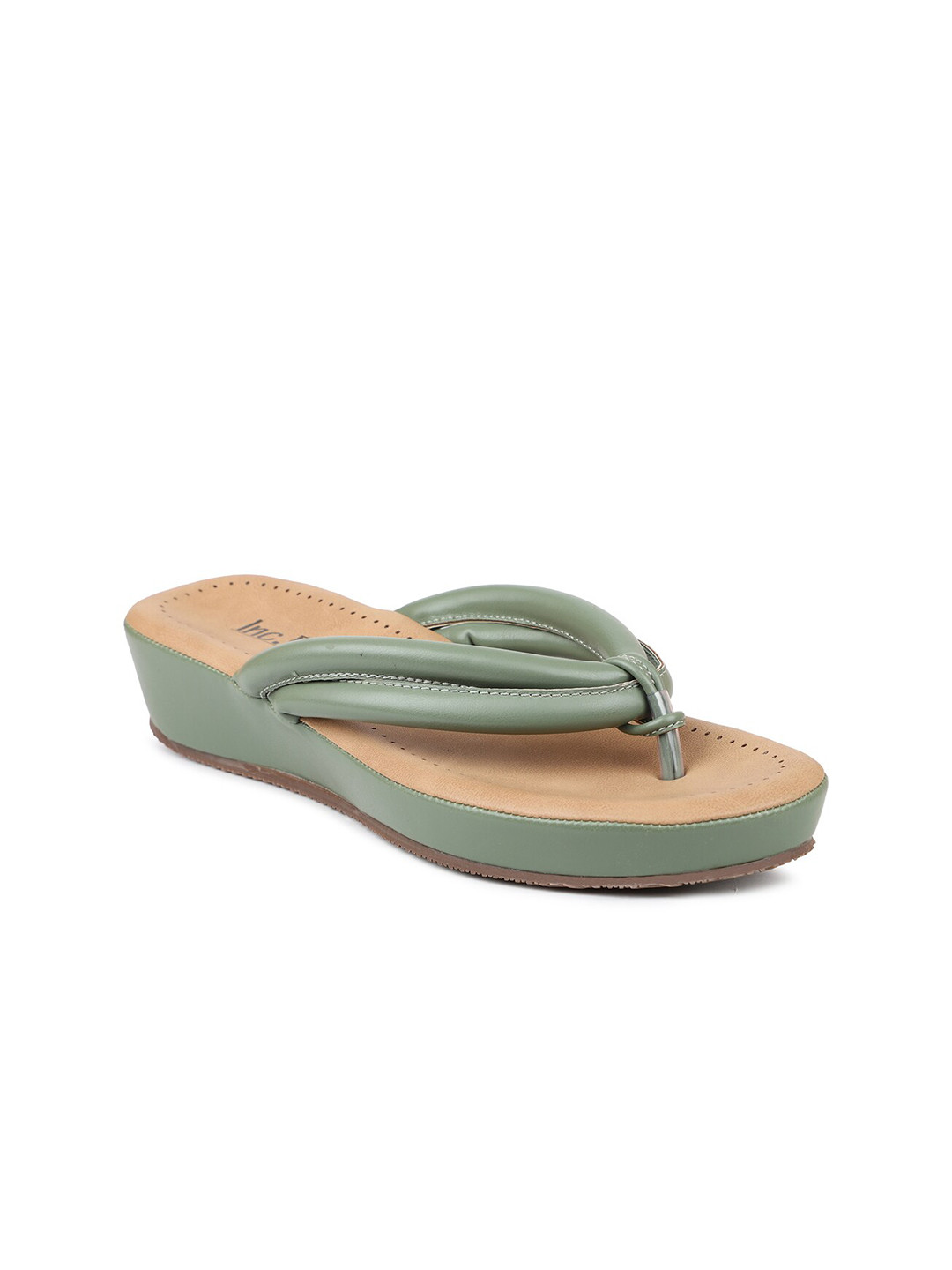 

Inc 5 Women Green T-Strap Flats