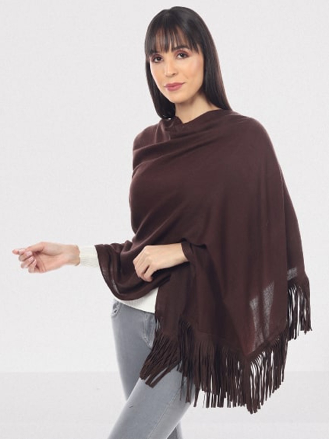 

MUFFLY Women Brown Solid Wool Stole