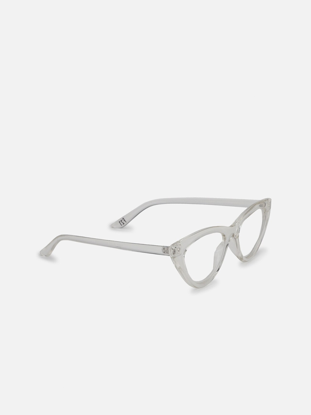 

FOREVER 21 Women Clear Lens & White Cateye Sunglasses