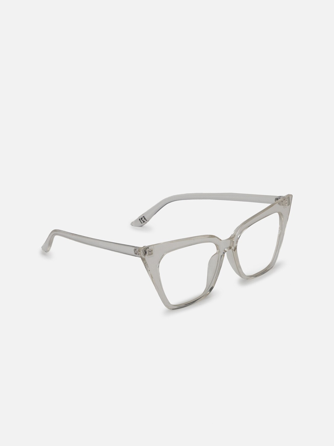 

FOREVER 21 Women Clear Lens & White Cateye Sunglasses