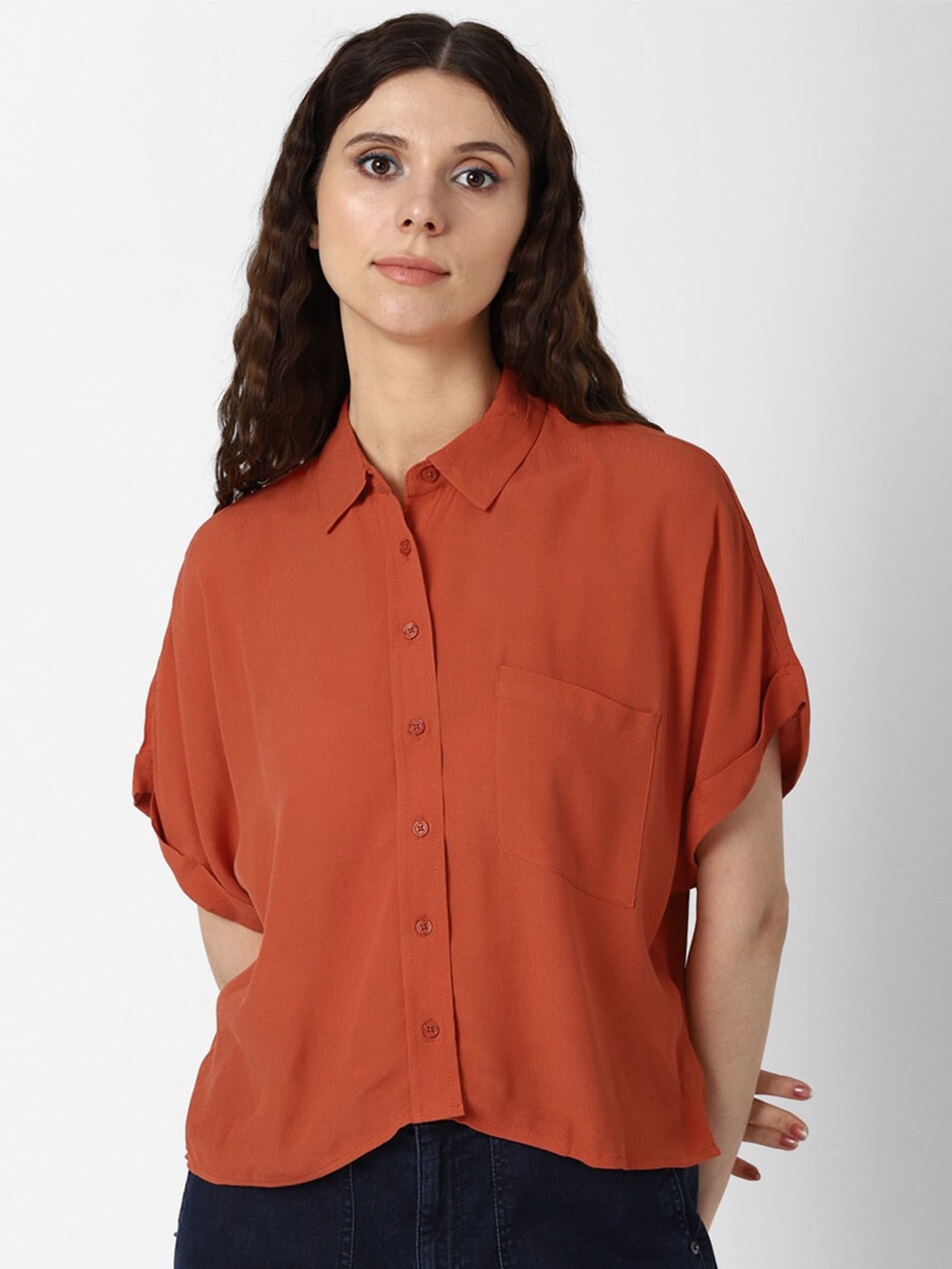 

FOREVER 21 Women Red Casual Shirt