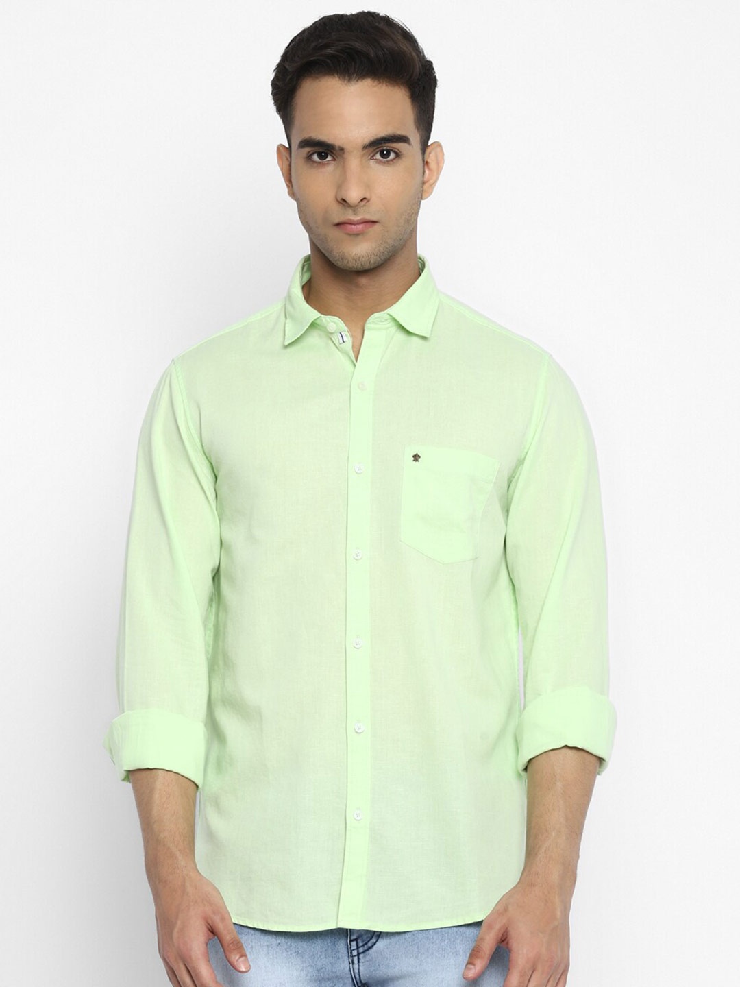 

Turtle Men Green Slim Fit Casual Shirt
