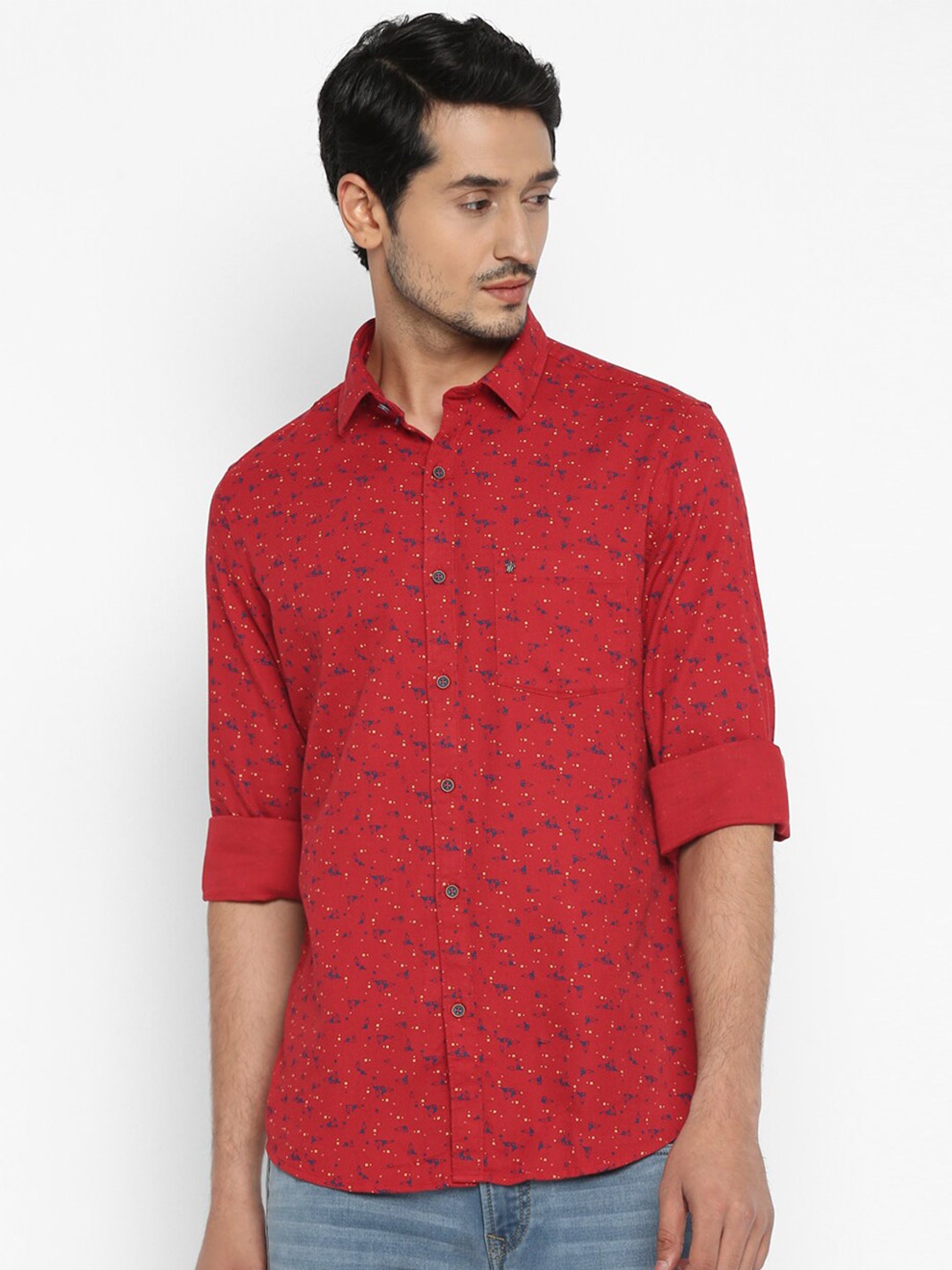 

Turtle Men Maroon Slim Fit Printed Casual Shirt