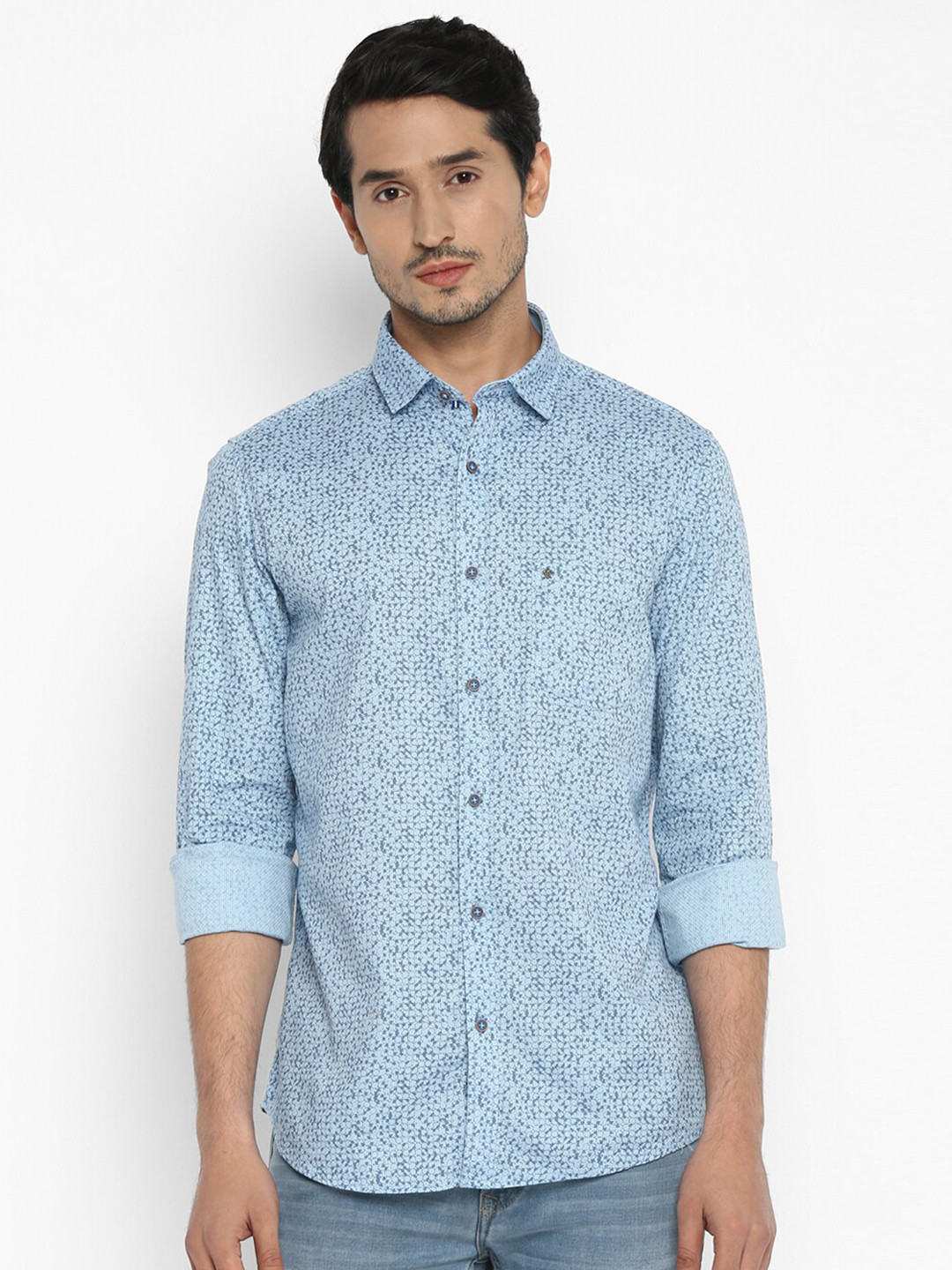 

Turtle Men Blue Slim Fit Printed Casual Shirt