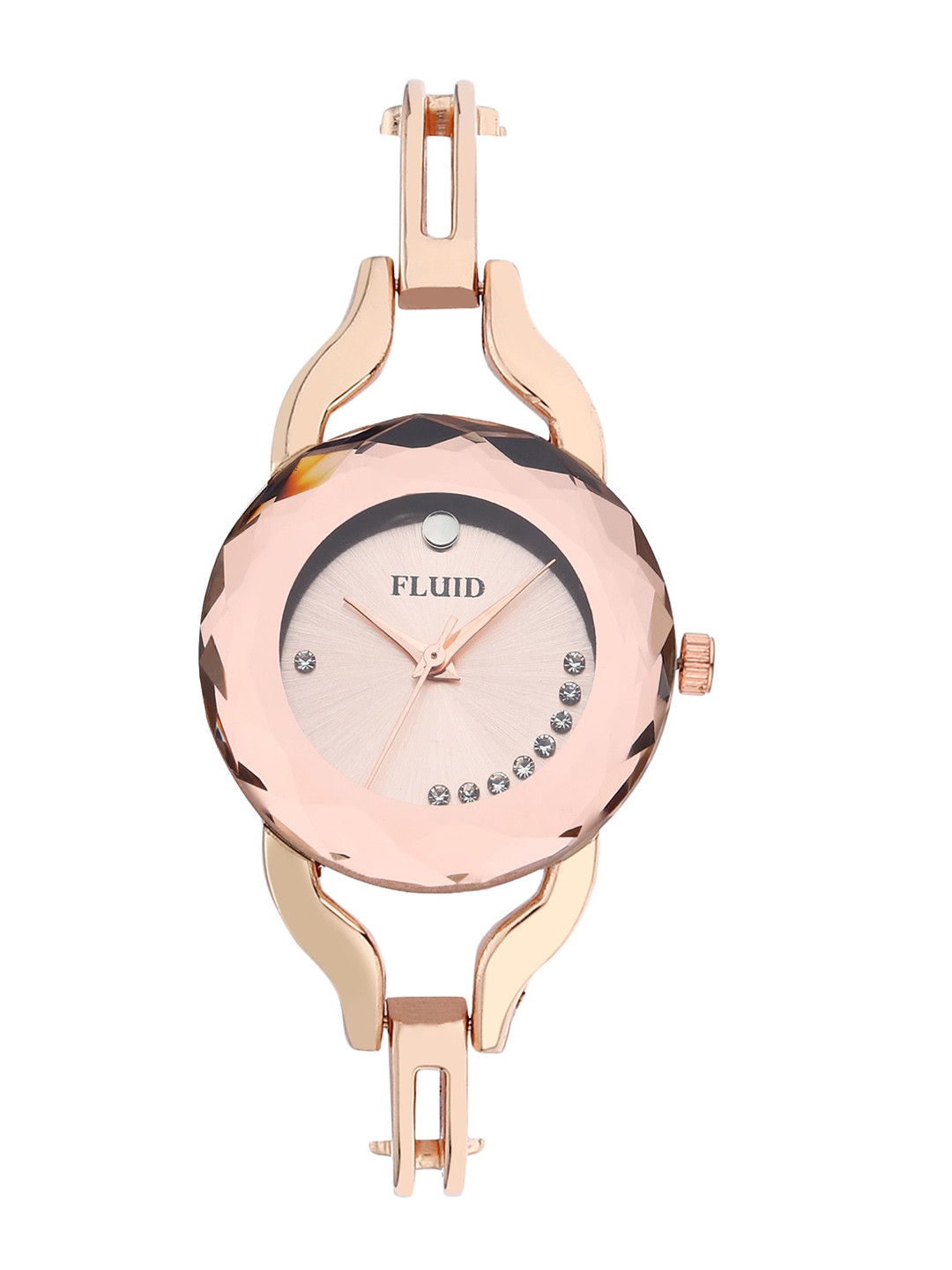 

FLUID Women Rose Gold-Toned Embellished Dial & Straps Analogue Watch