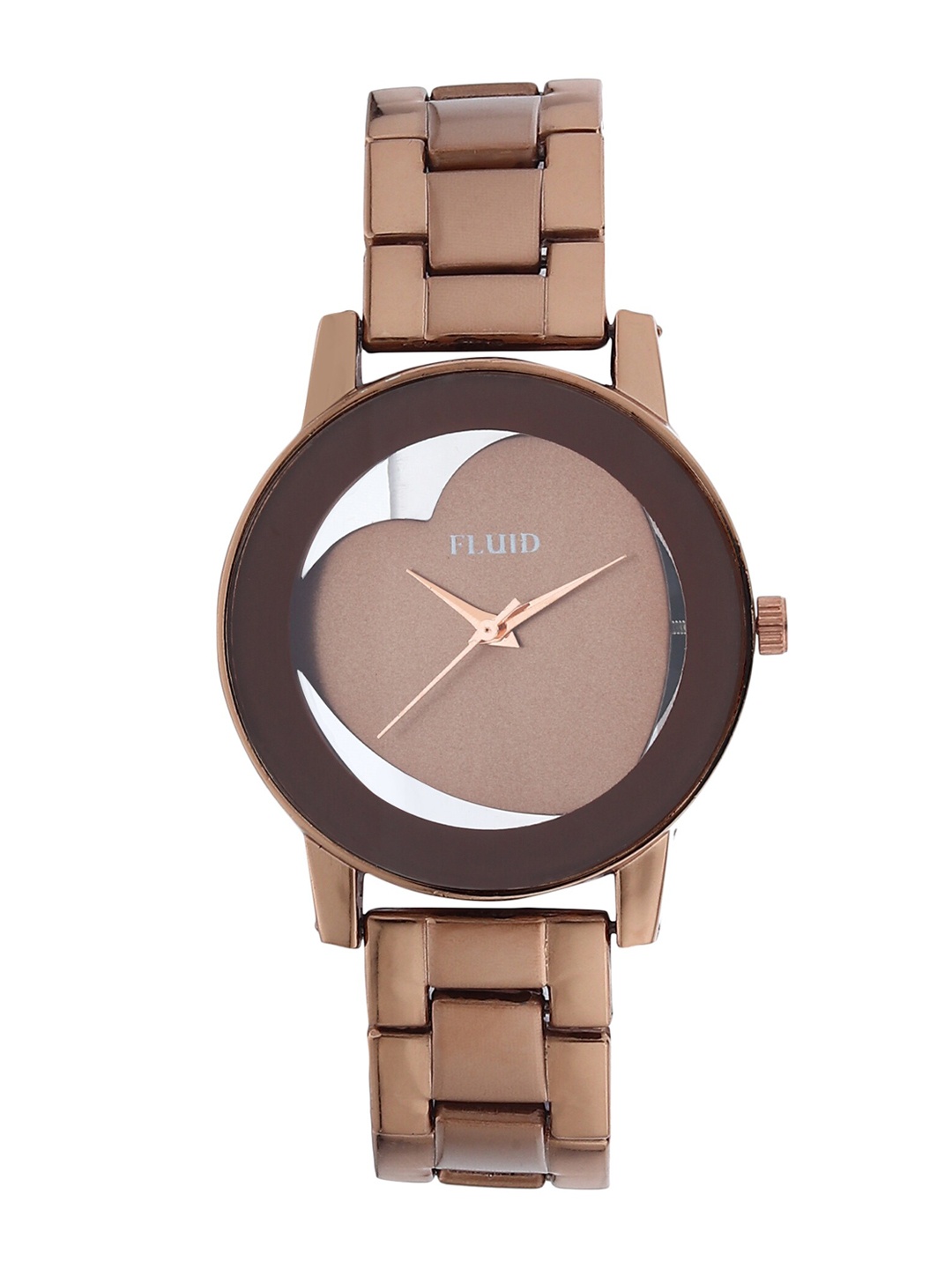 

FLUID Women Copper-Toned Printed Dial & Gunmetal Toned Bracelet Style Straps Analogue Watch
