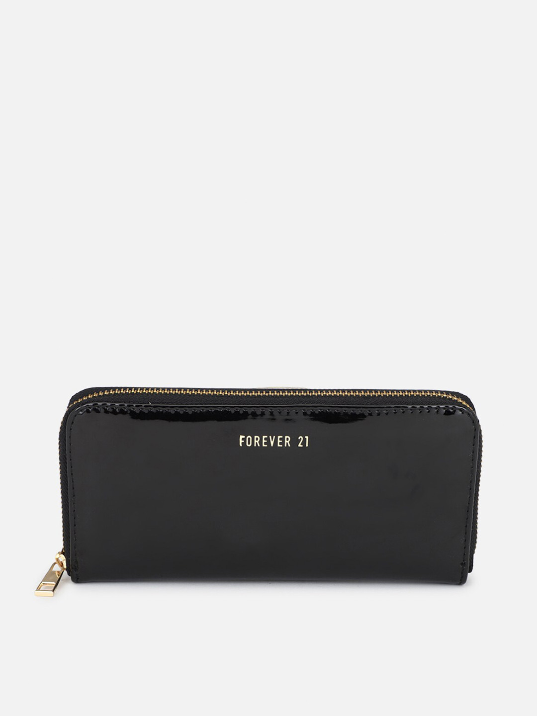 

FOREVER 21 Women Black PU Zip Around Wallet